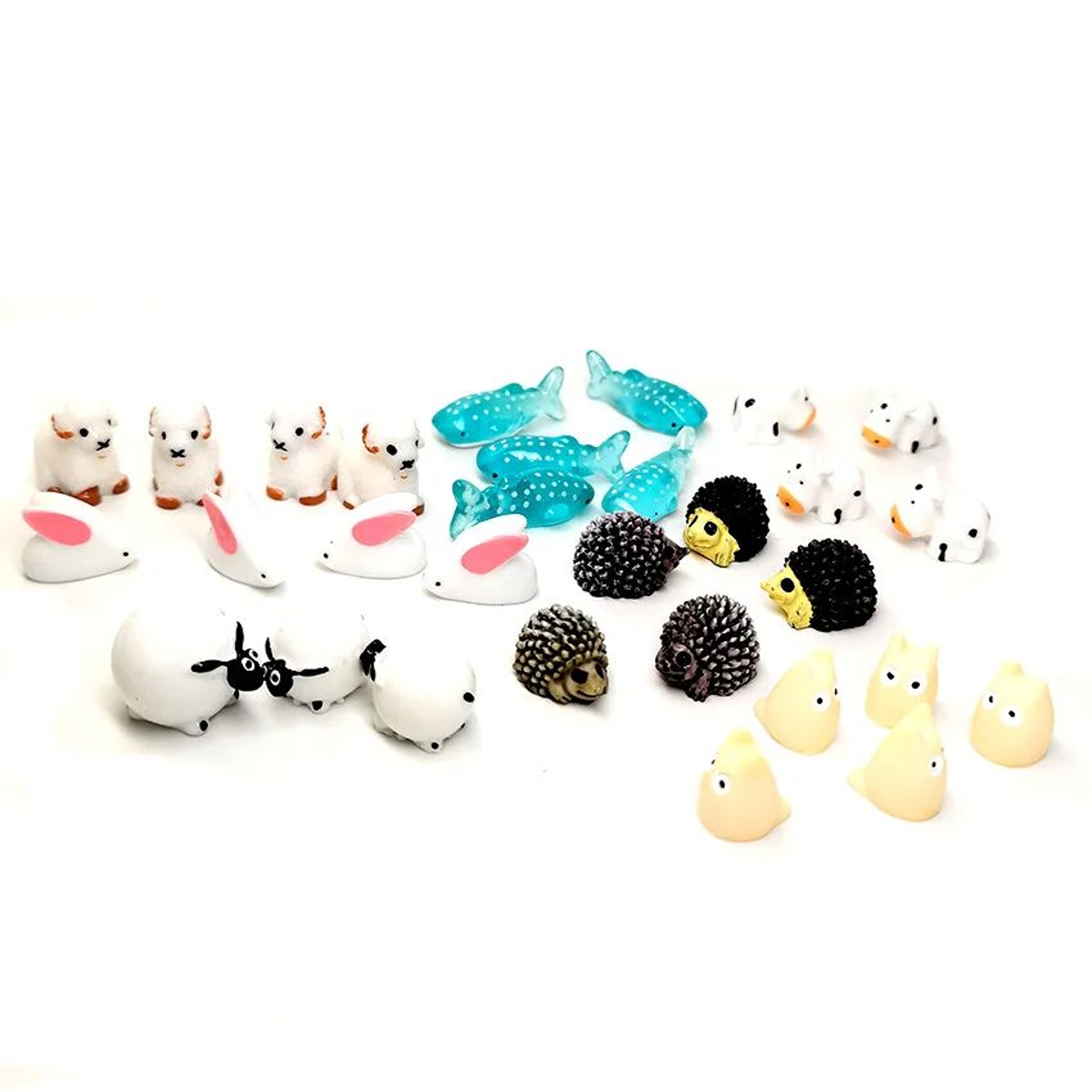 5pcs Mini Animal Fairy Garden Figurines  Cute Resin Dog Cat Sheep  Fish Miniatures For Succulent De
