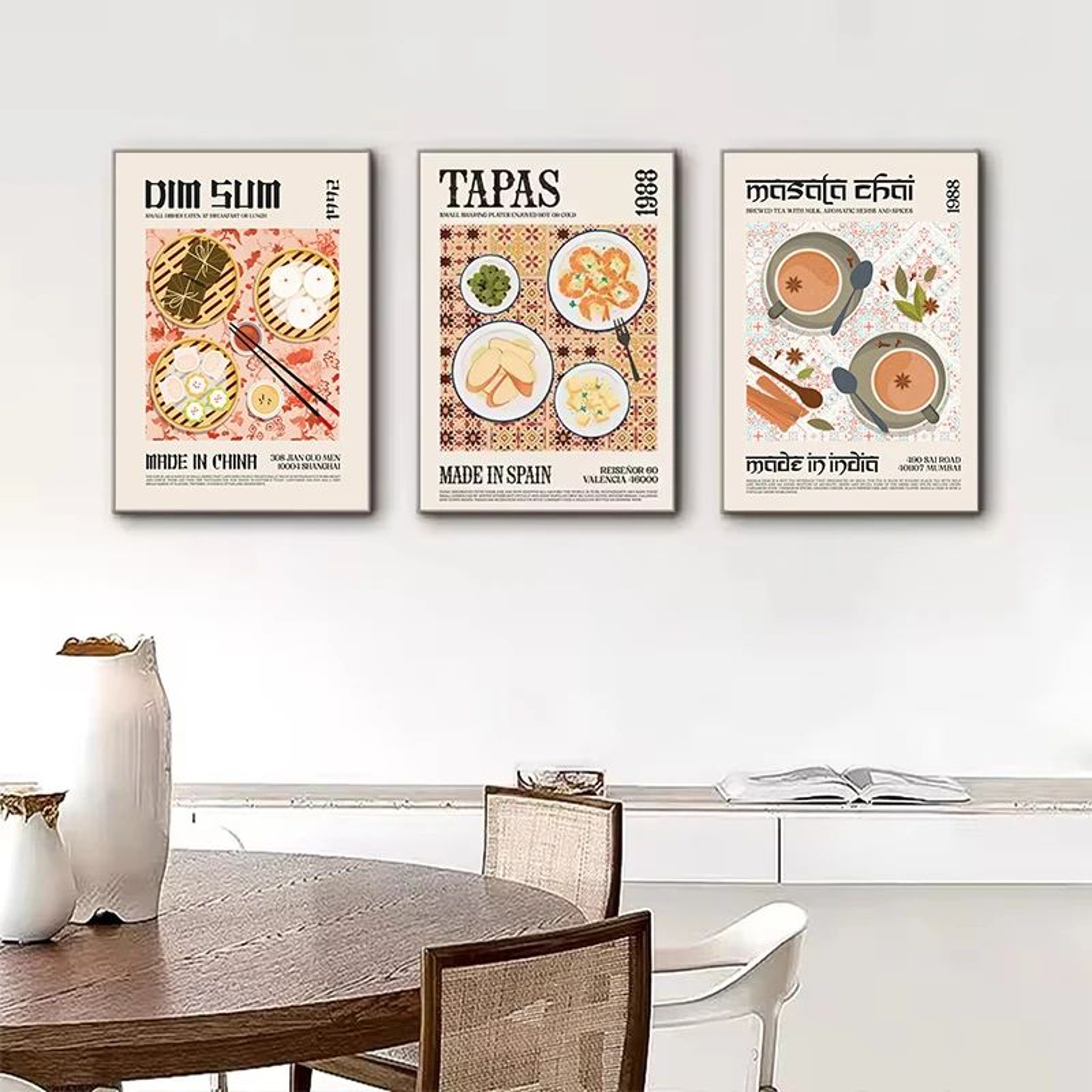 Delicious Food Canvas Wall Art  World Cuisine Poster Print For Kitchen Coffee Bar  Dining Room Deco 0