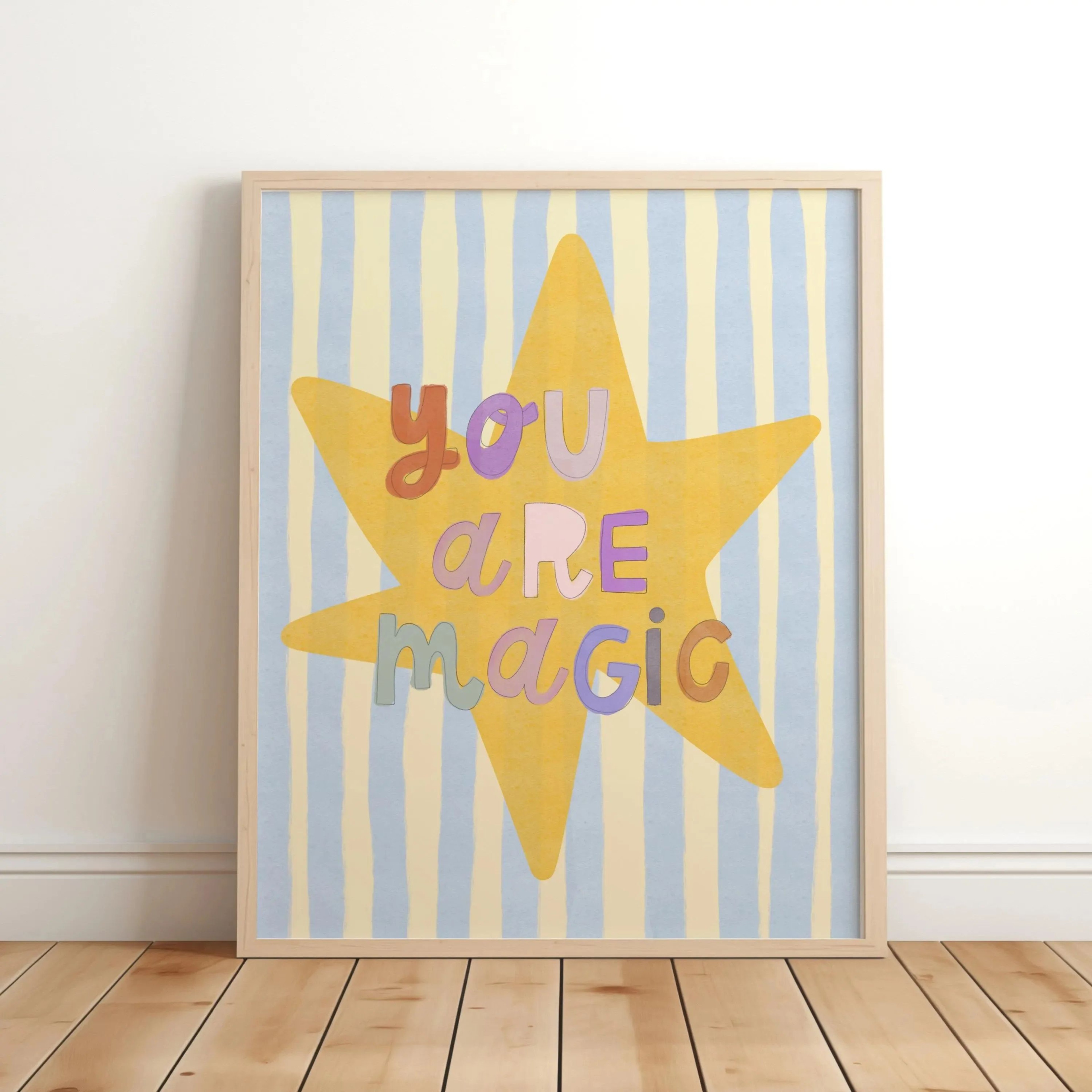 Believe In Magic Unicorn Nursery Wall Art  Inspirational Canvas Print For Kids Bedroom  Playroom De