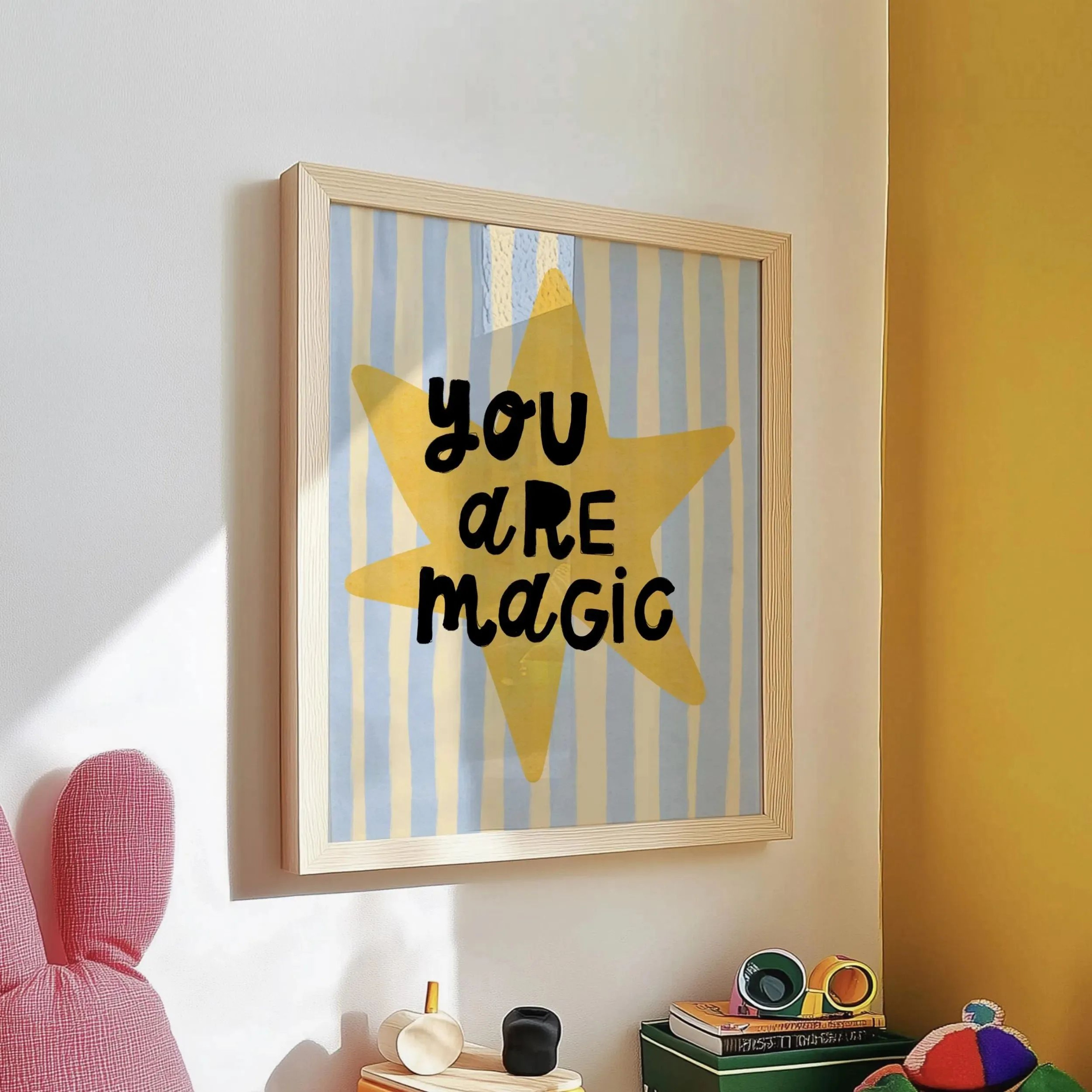 Believe In Magic Unicorn Nursery Wall Art  Inspirational Canvas Print For Kids Bedroom  Playroom De