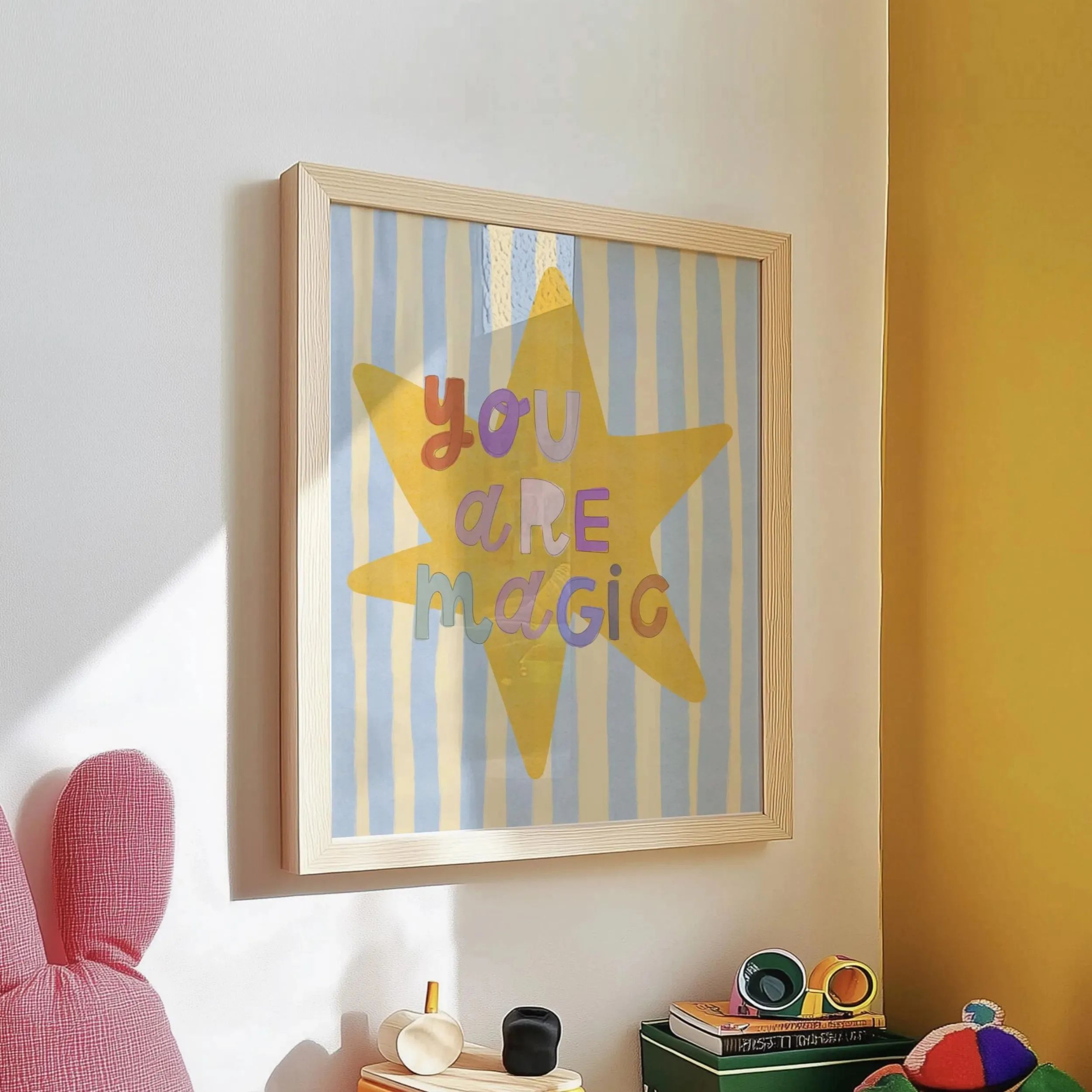 Believe In Magic Unicorn Nursery Wall Art  Inspirational Canvas Print For Kids Bedroom  Playroom De