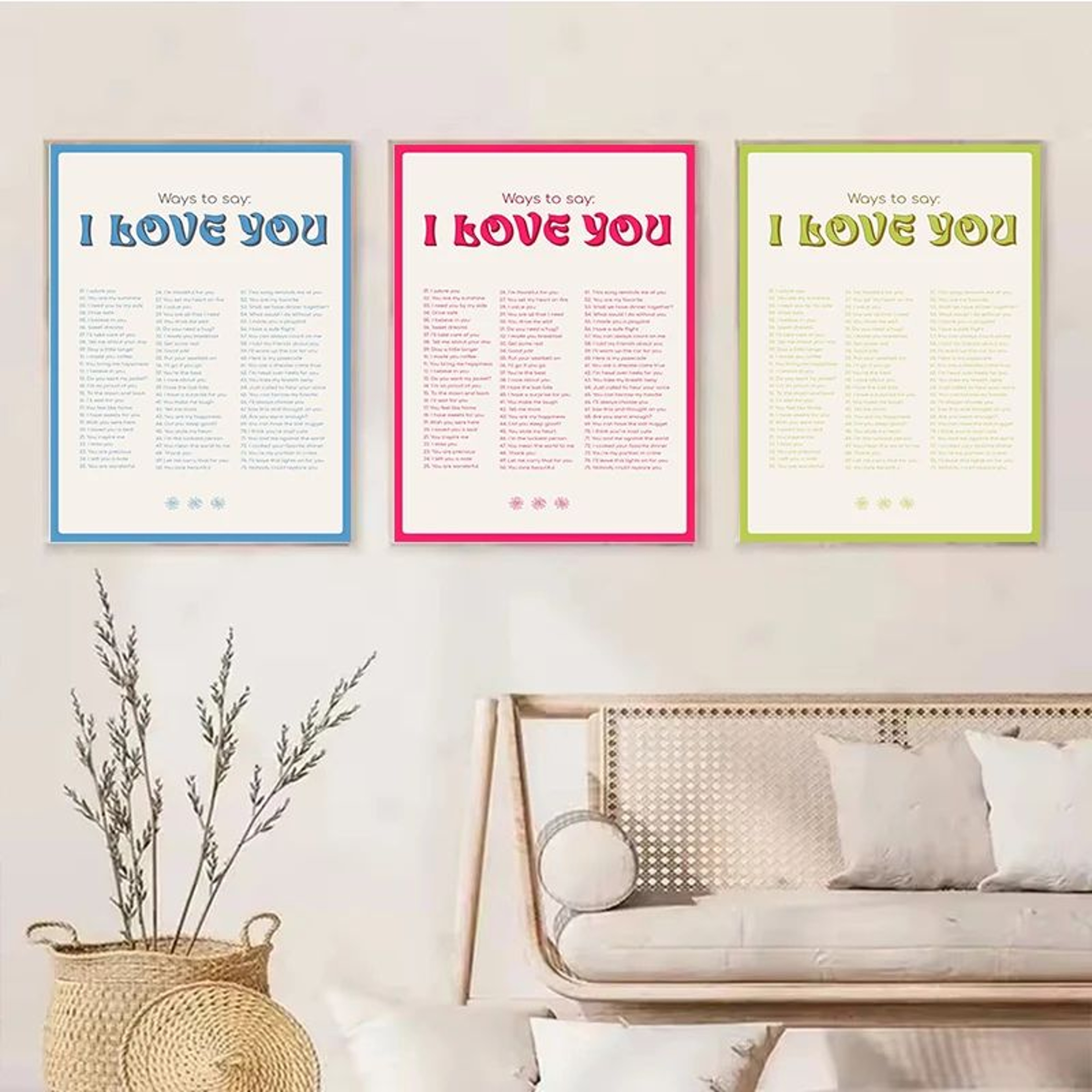 More Amor Por Favor Canvas Wall Art  Colorful Pink Love Quote Poster For Girls Room  Modern Home De 5