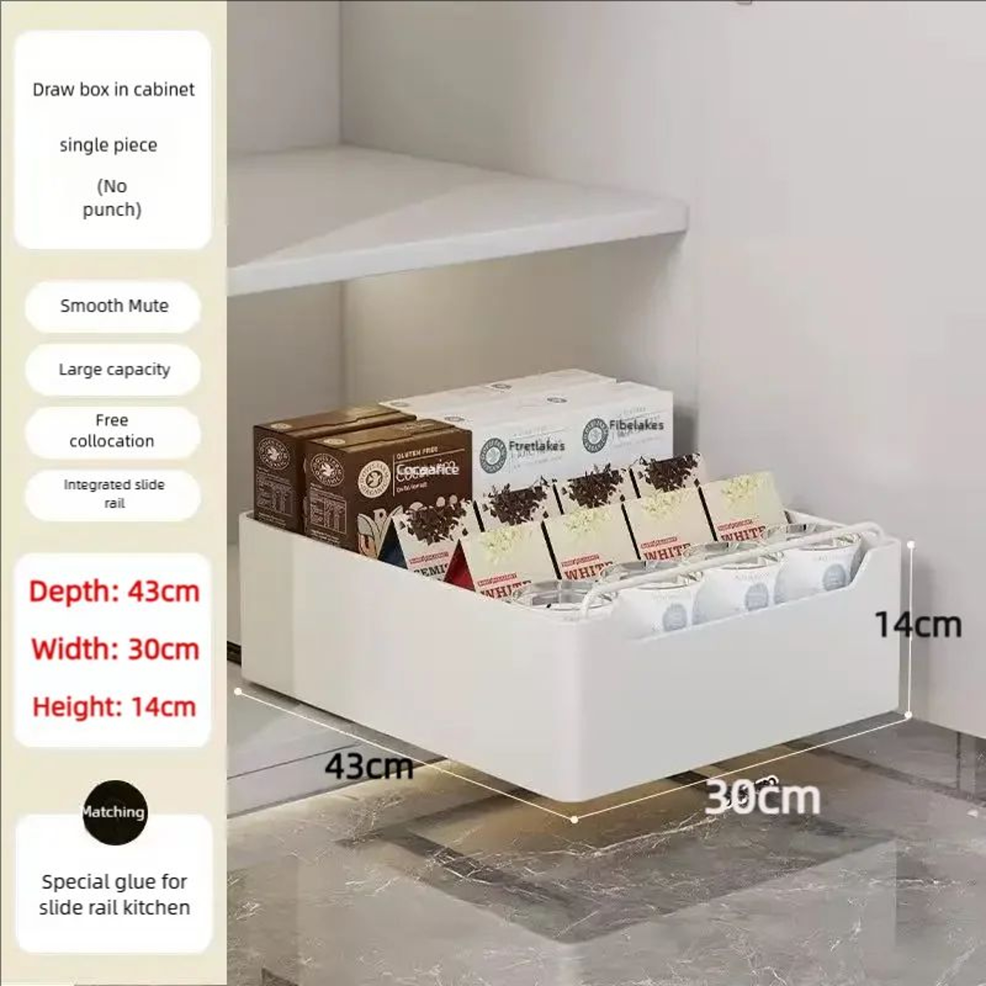 PullOut Kitchen Cabinet Organizer Sliding Storage Drawer Rack With Rails 11