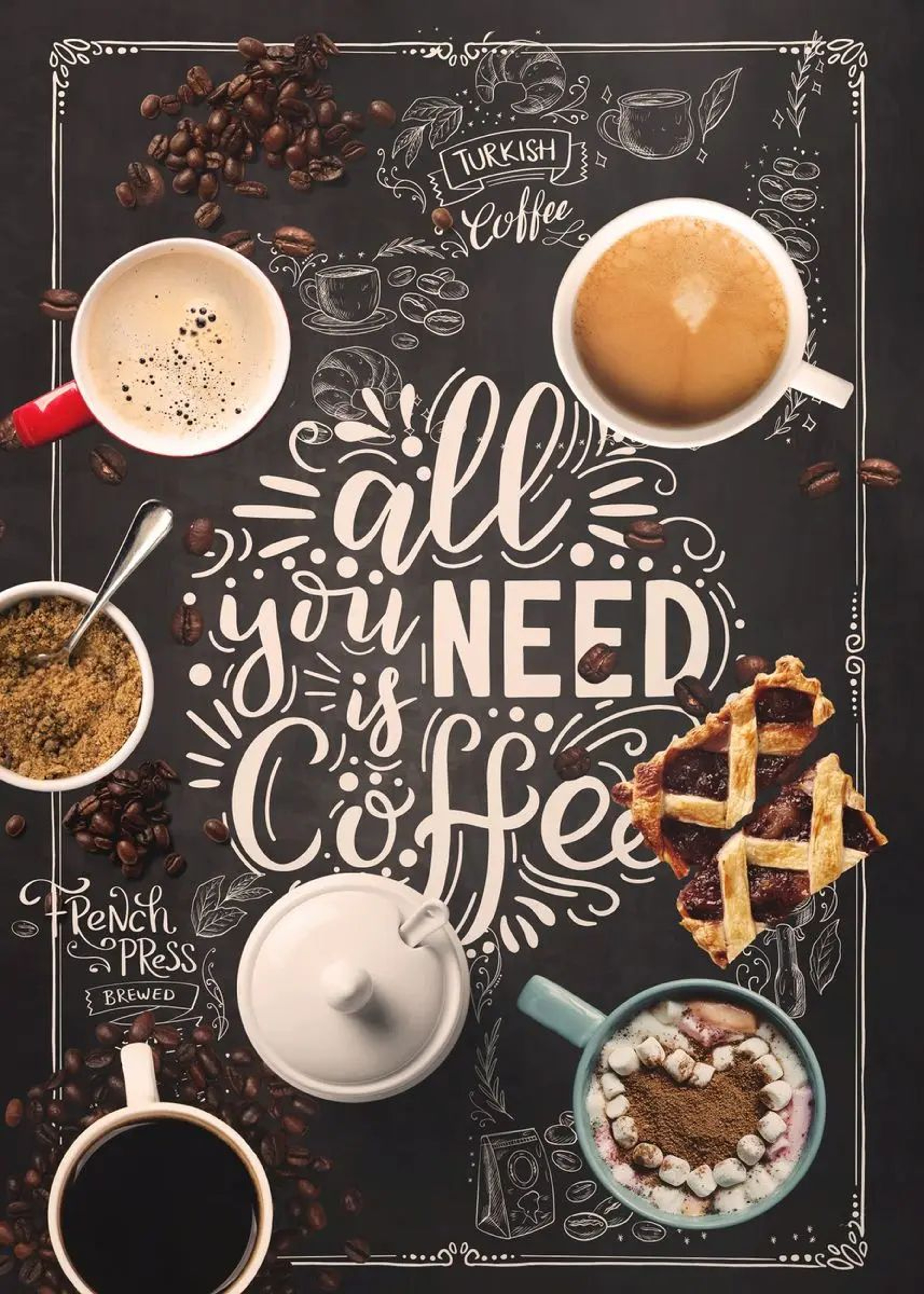 Nordic Coffee Cup Canvas Wall Art Print For Cafe Kitchen  Restaurant Decor 14