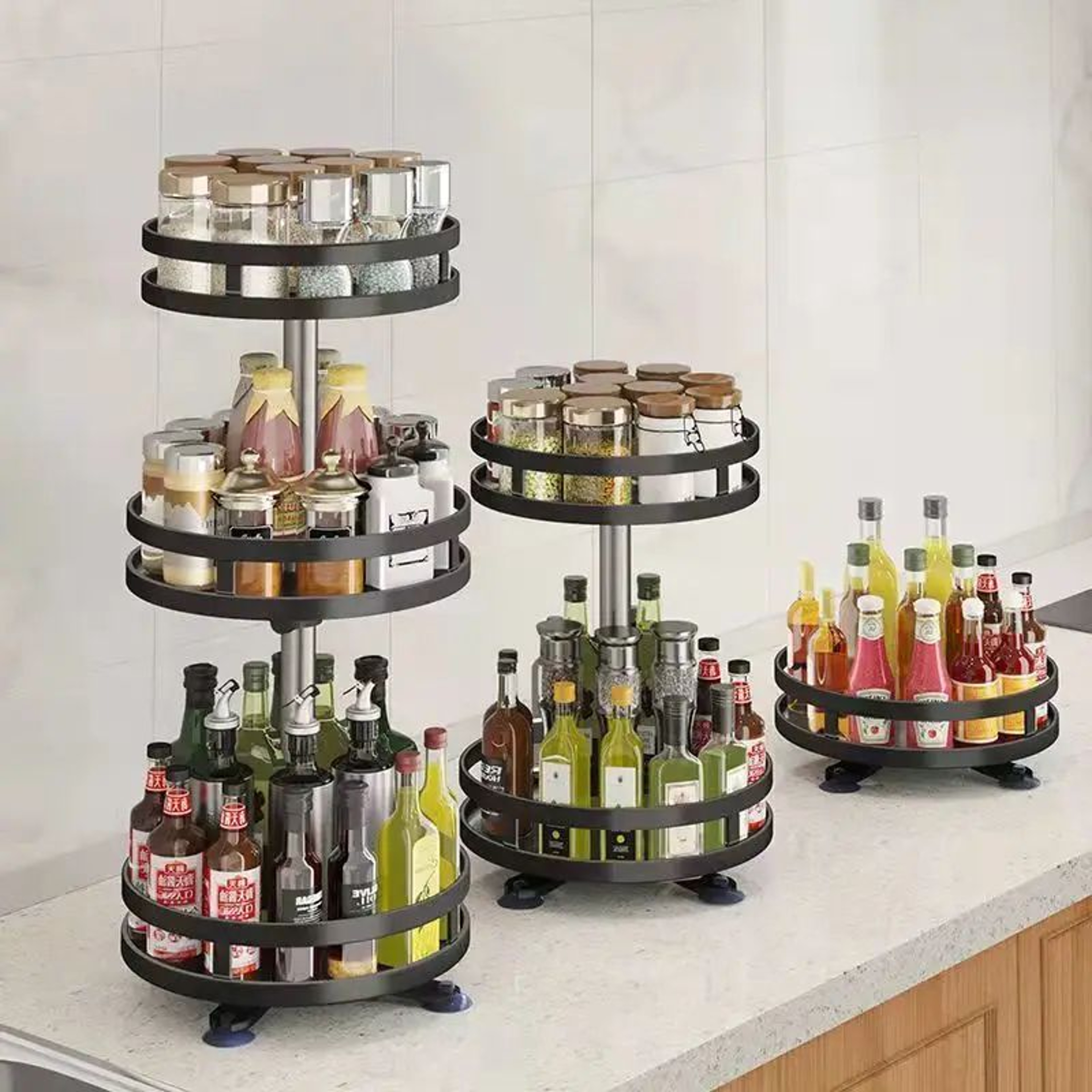 360 Rotating MultiPurpose Storage Box  SpaceSaving NonSlip Organizer For Kitchen  Cosmetics 1