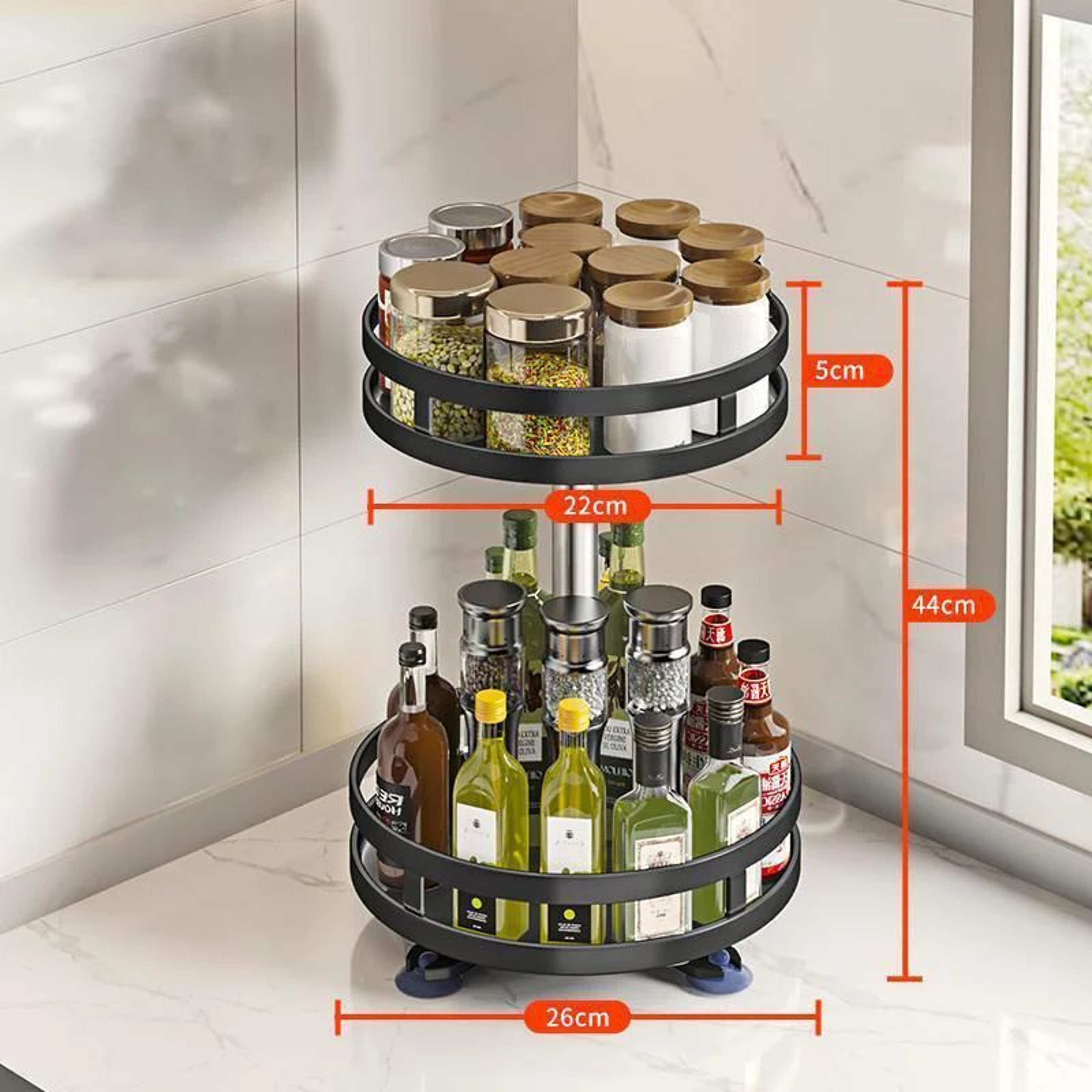 360 Rotating MultiPurpose Storage Box  SpaceSaving NonSlip Organizer For Kitchen  Cosmetics 7