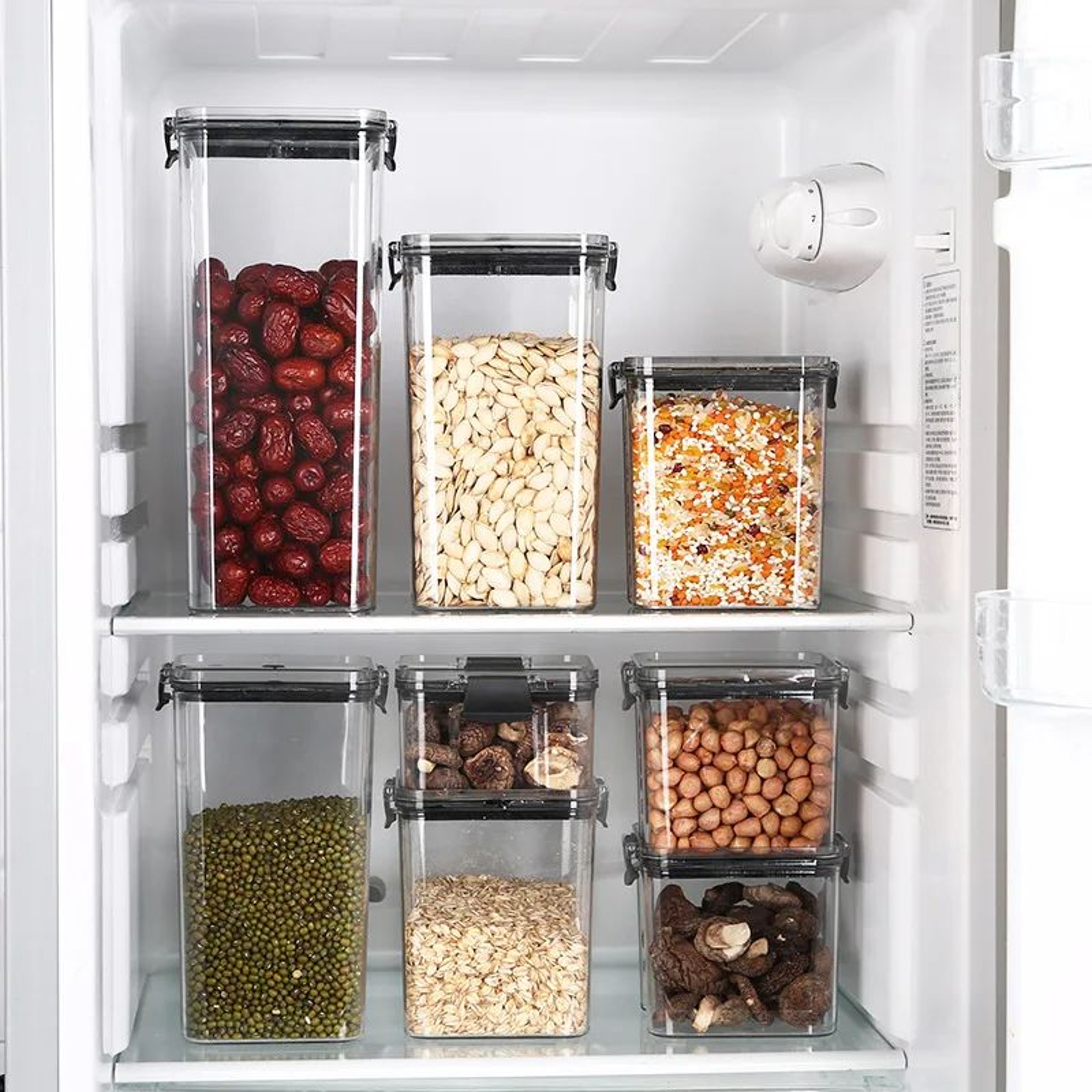 5 Pcs Airtight Food Storage Jar Set  Transparent Stackable Kitchen Organizer Containers 1