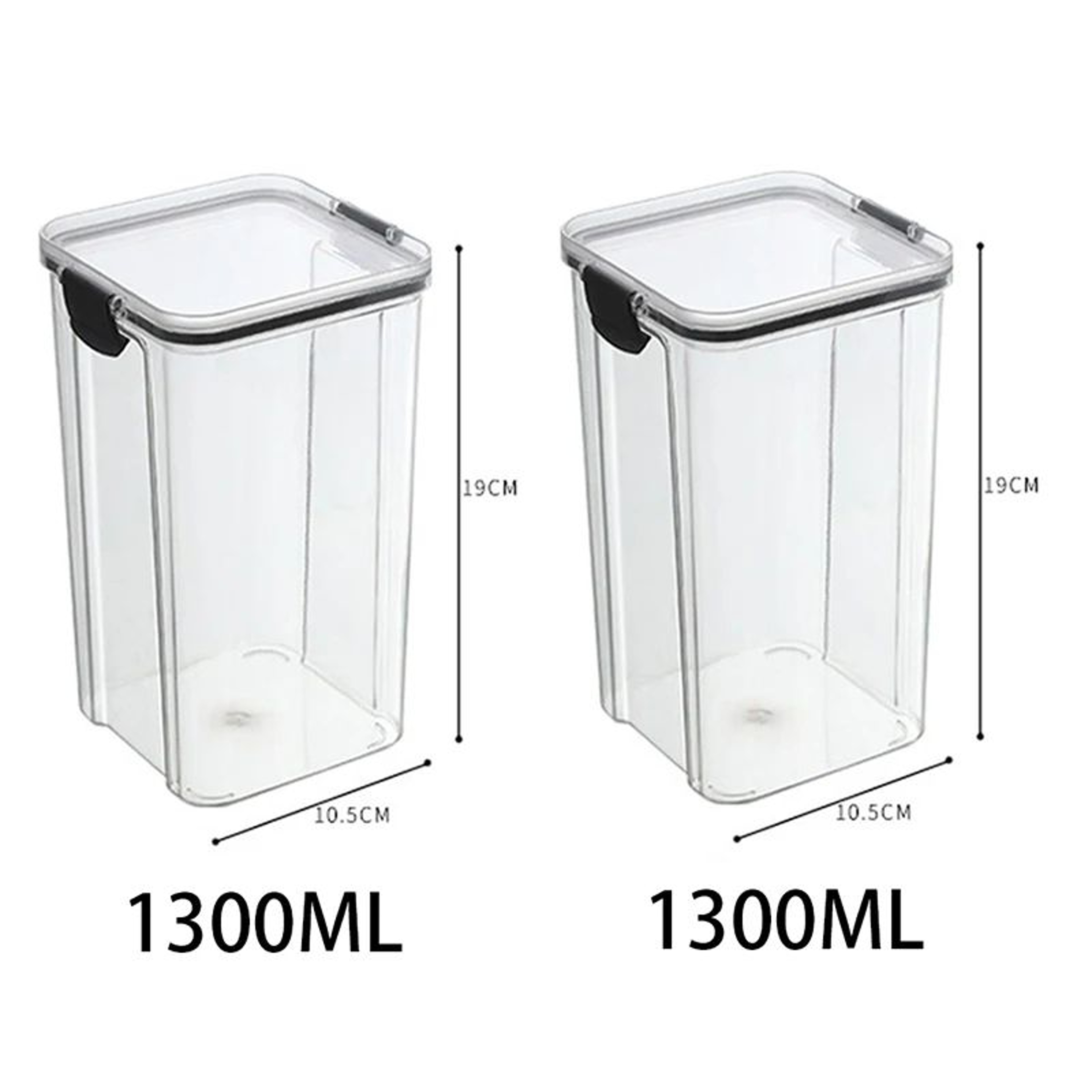 5 Pcs Airtight Food Storage Jar Set  Transparent Stackable Kitchen Organizer Containers 12