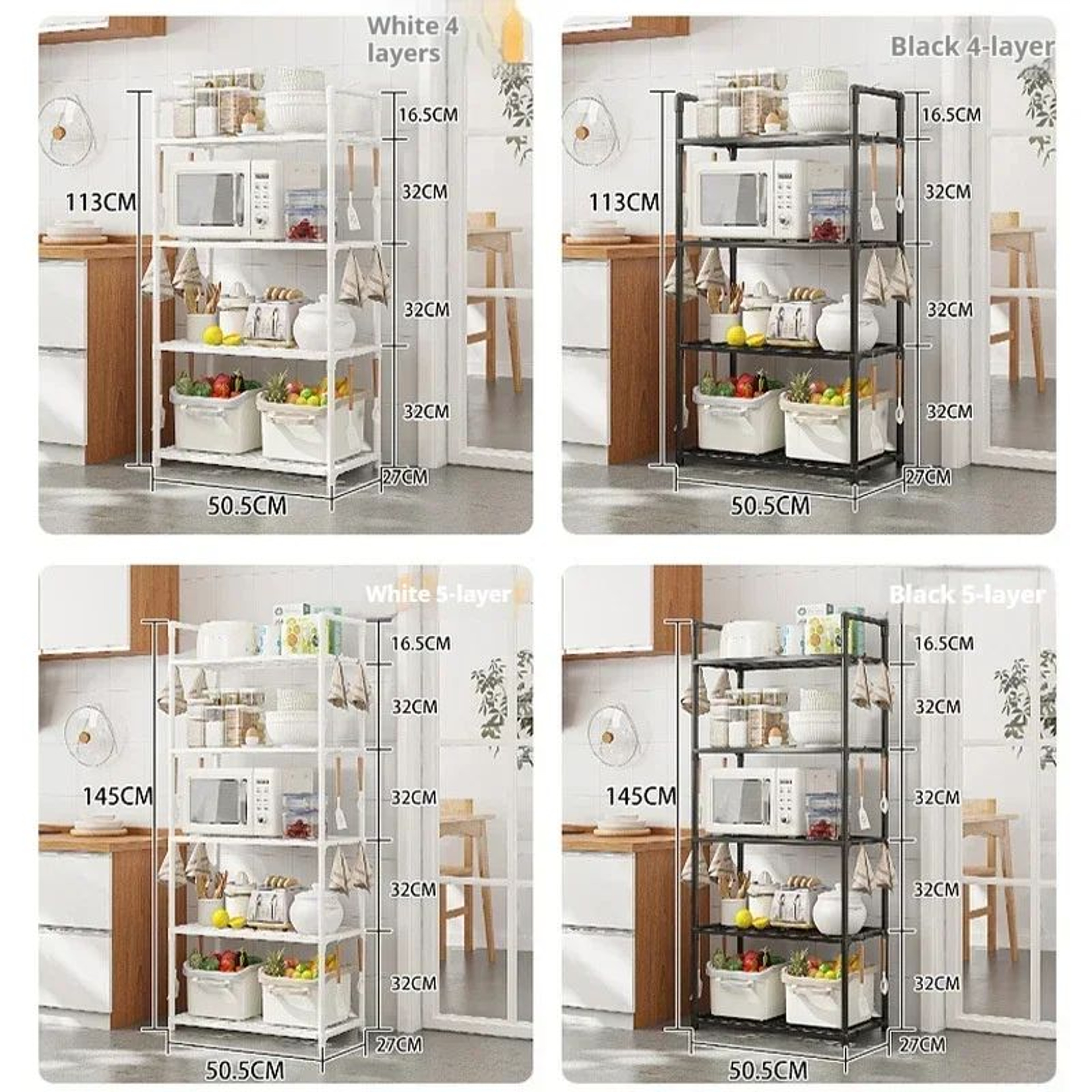 MultiLayer Floor Standing Kitchen Storage Rack  Microwave Oven  Household Organizer Shelf 1