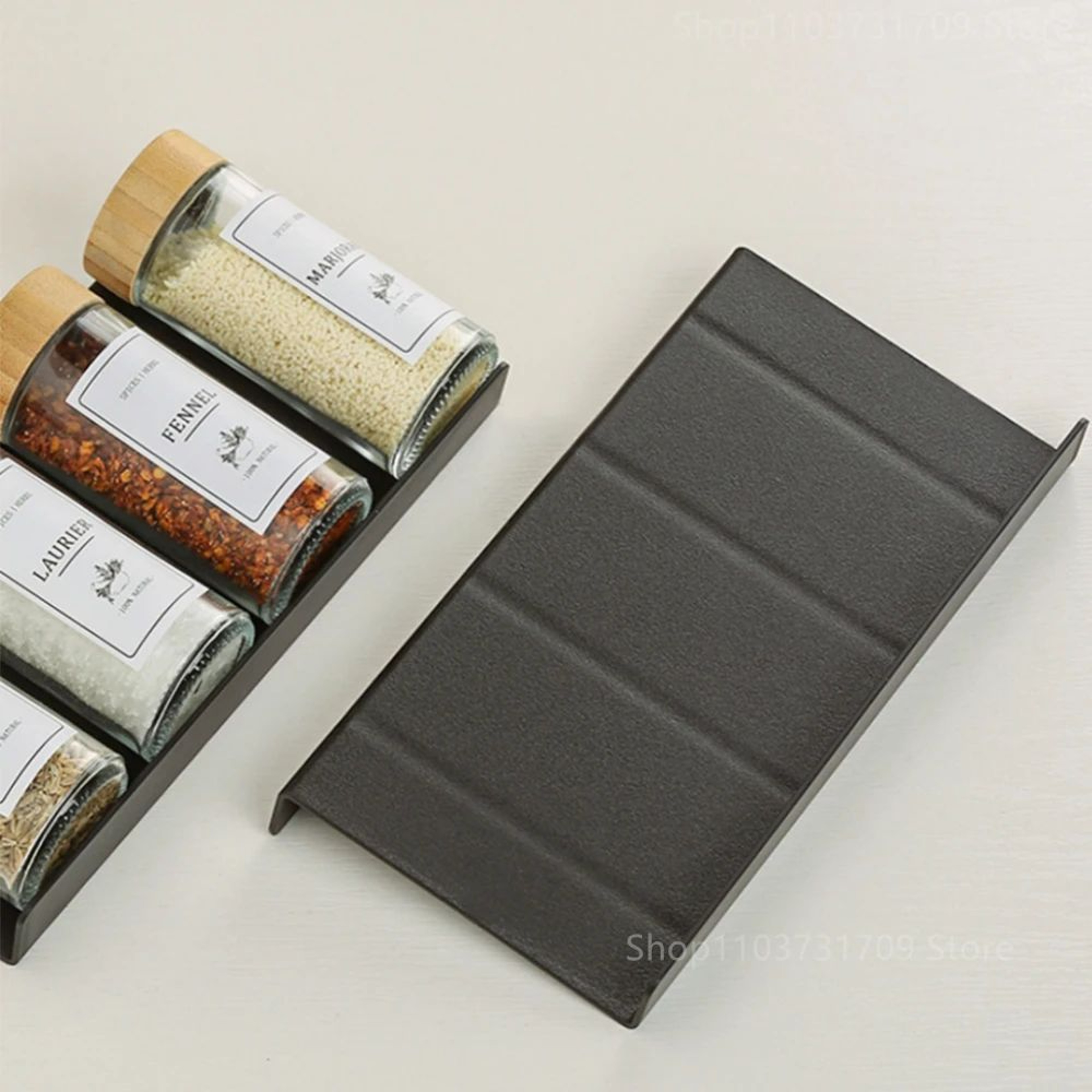 4Layer Adjustable Spice Drawer Organizer  Expandable Kitchen Seasoning Rack Set 4