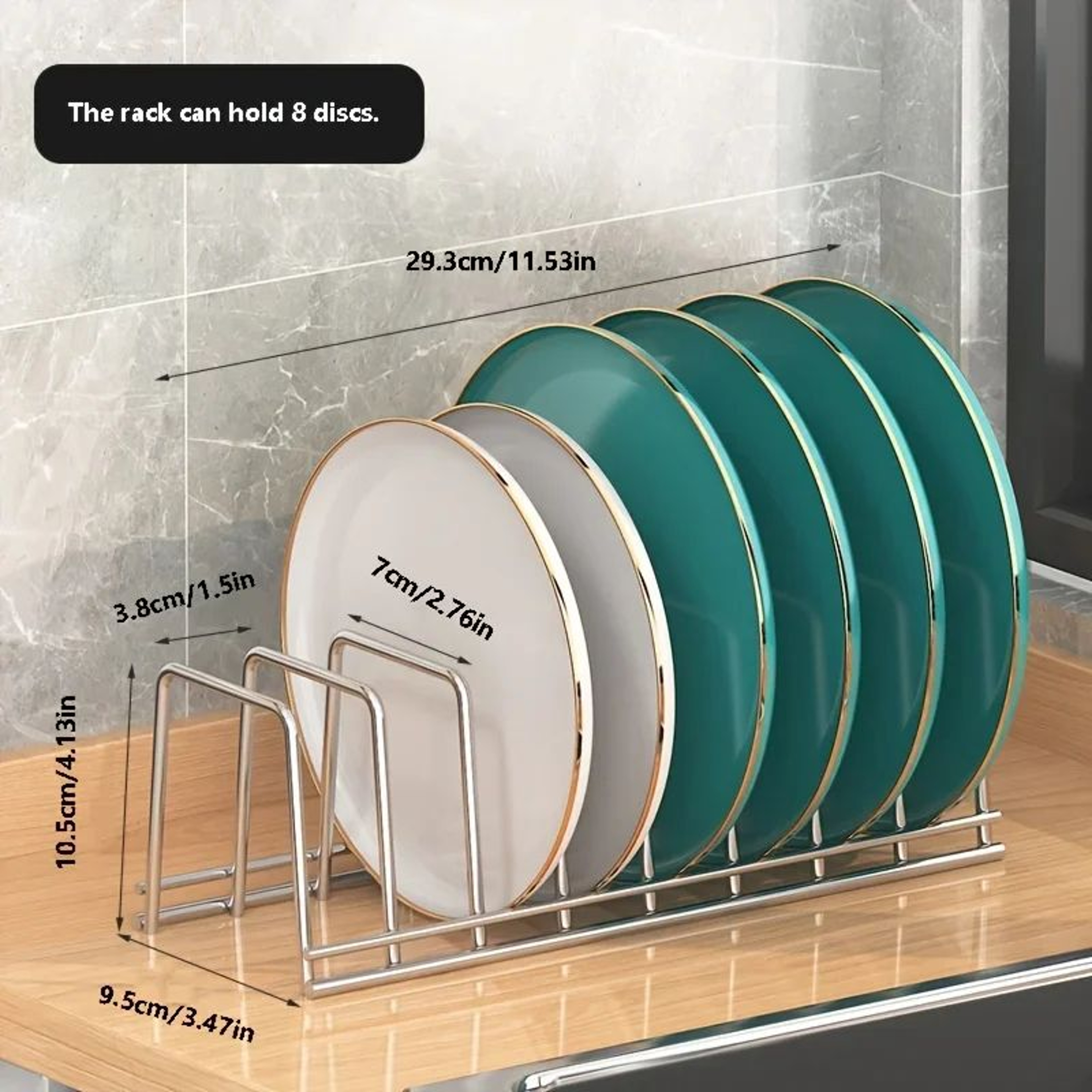 Expandable Small Dish Drainer Rack  Metal Kitchen Plate Holder With Drip Tray 2