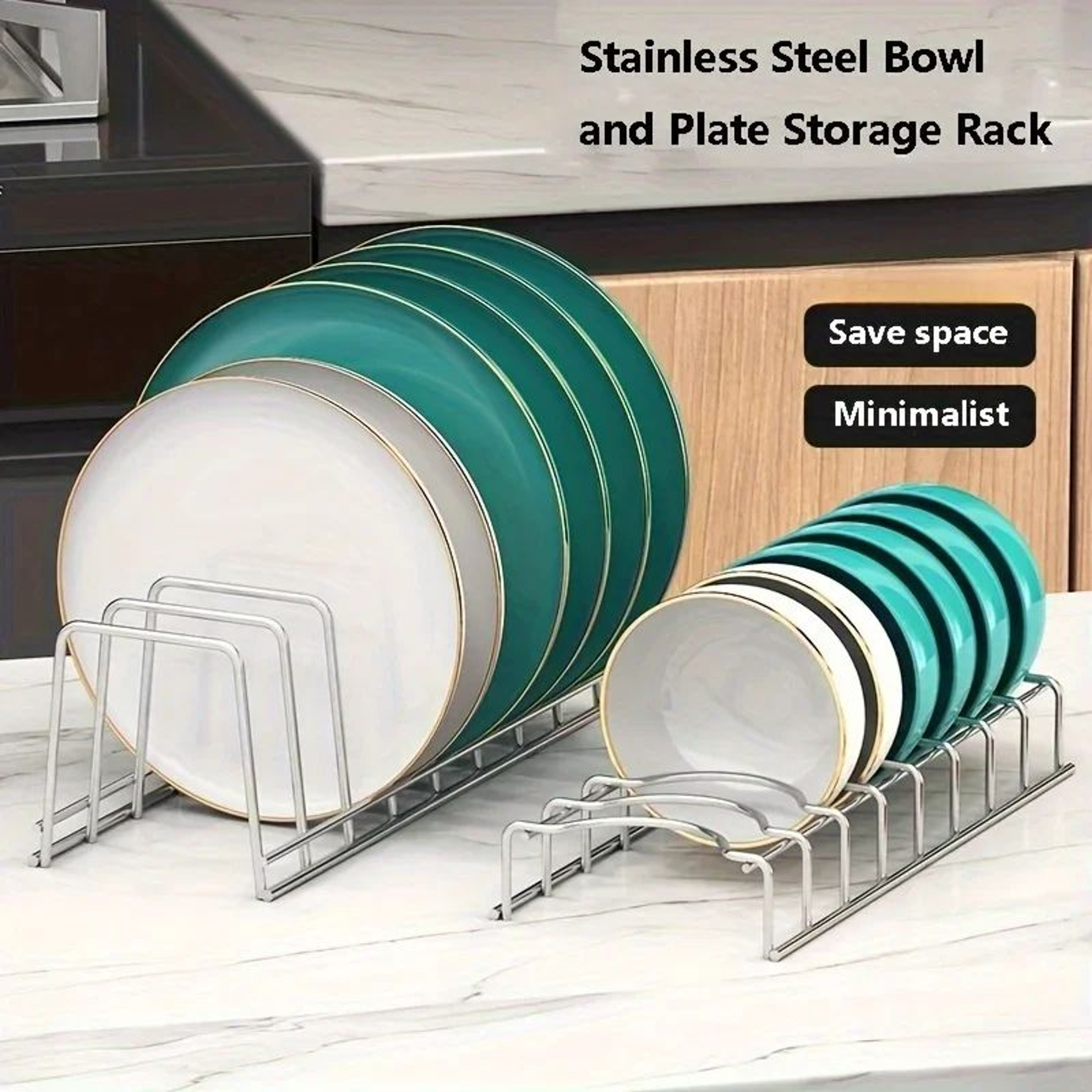 Expandable Small Dish Drainer Rack  Metal Kitchen Plate Holder With Drip Tray 5