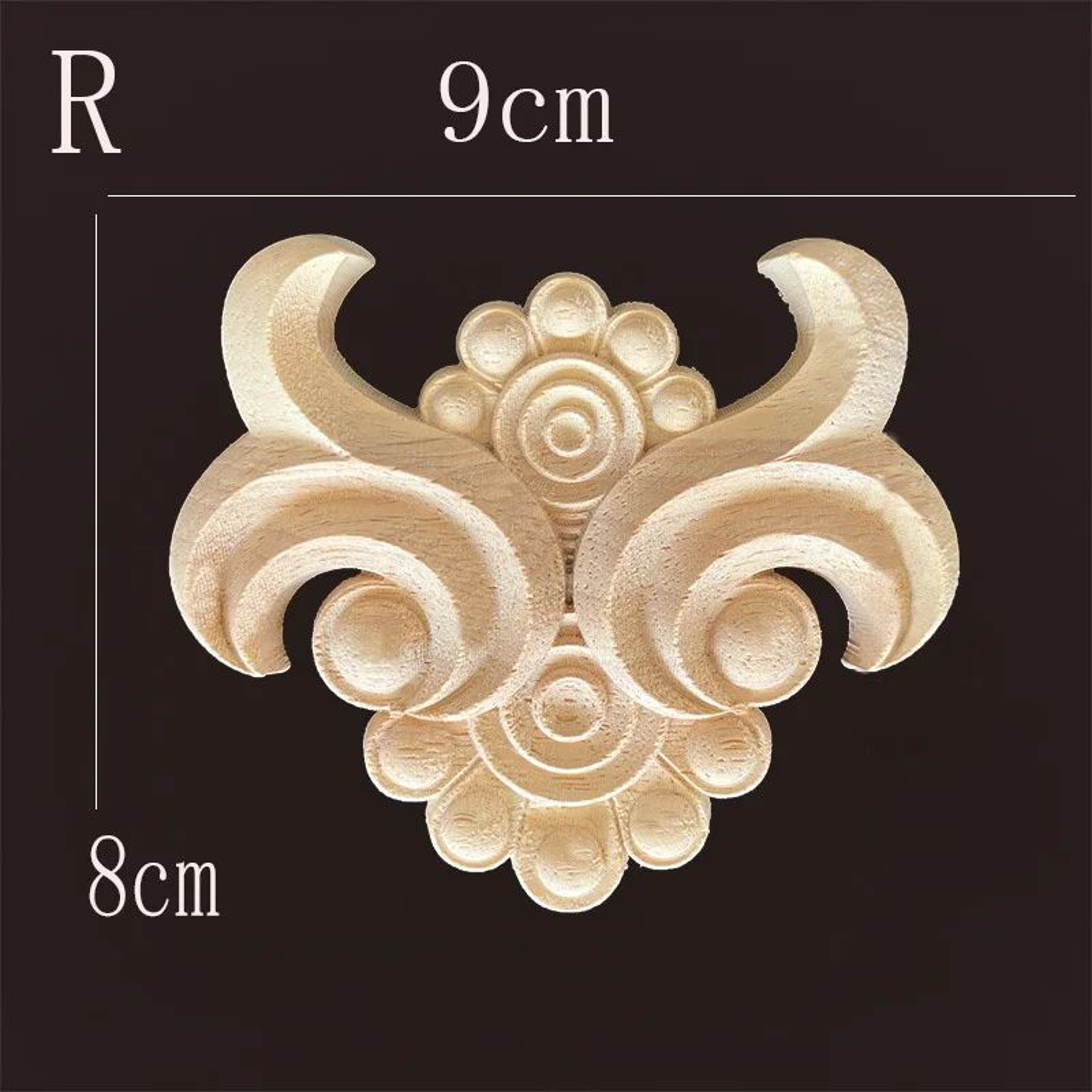 Natural Wood Carved Applique Onlays  Antique Furniture Moulding Decor 12
