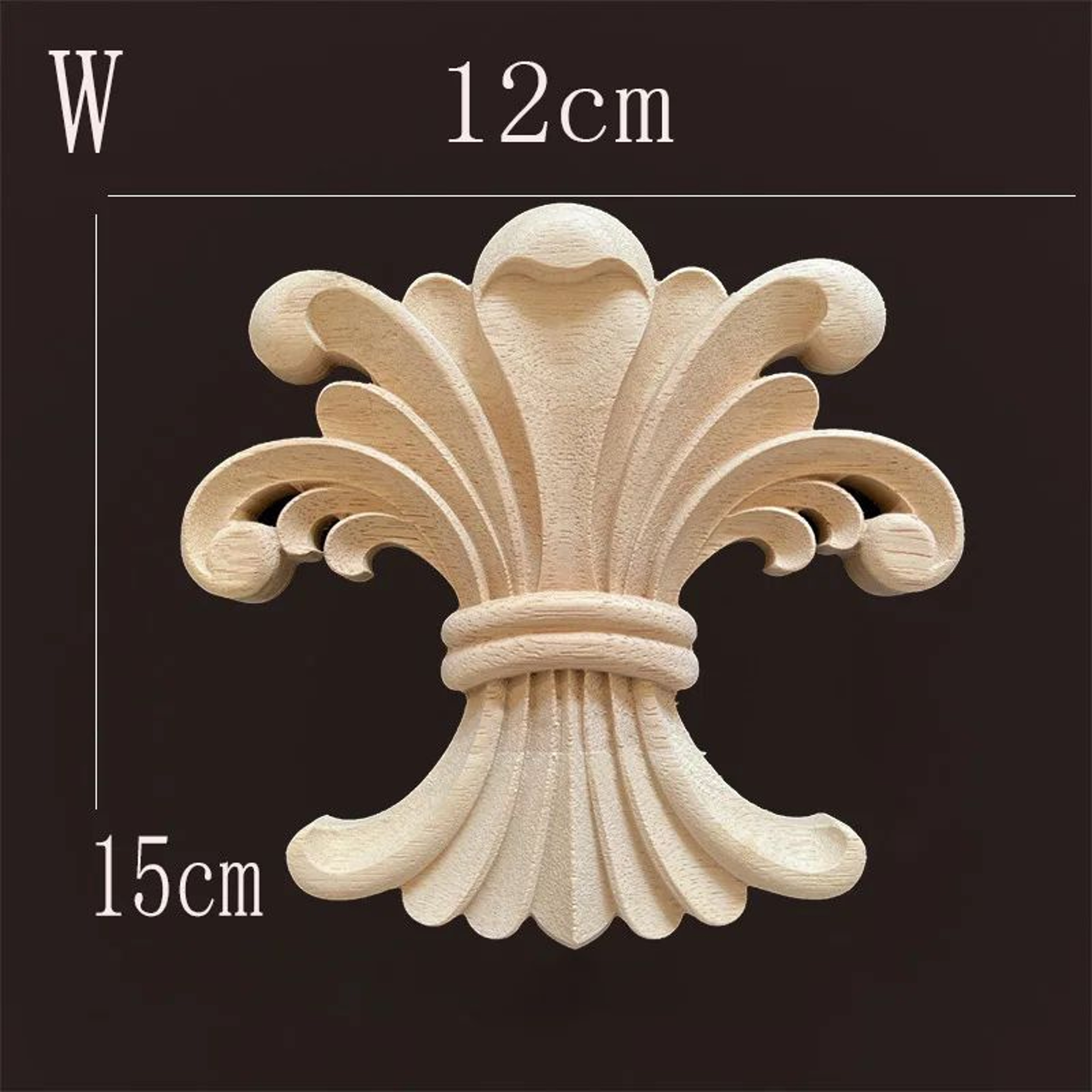 Natural Wood Carved Applique Onlays  Antique Furniture Moulding Decor 20
