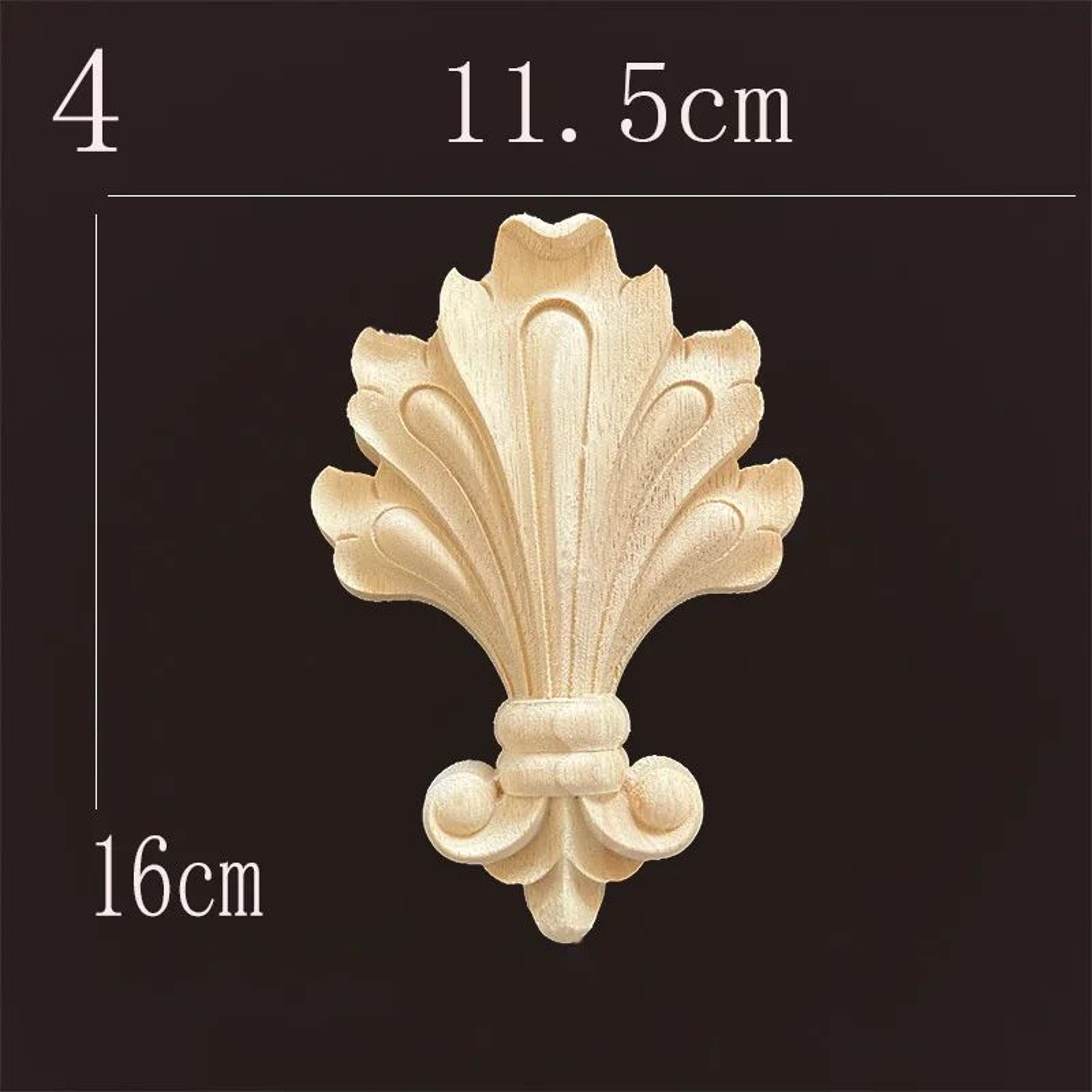 Natural Wood Carved Applique Onlays  Antique Furniture Moulding Decor 29