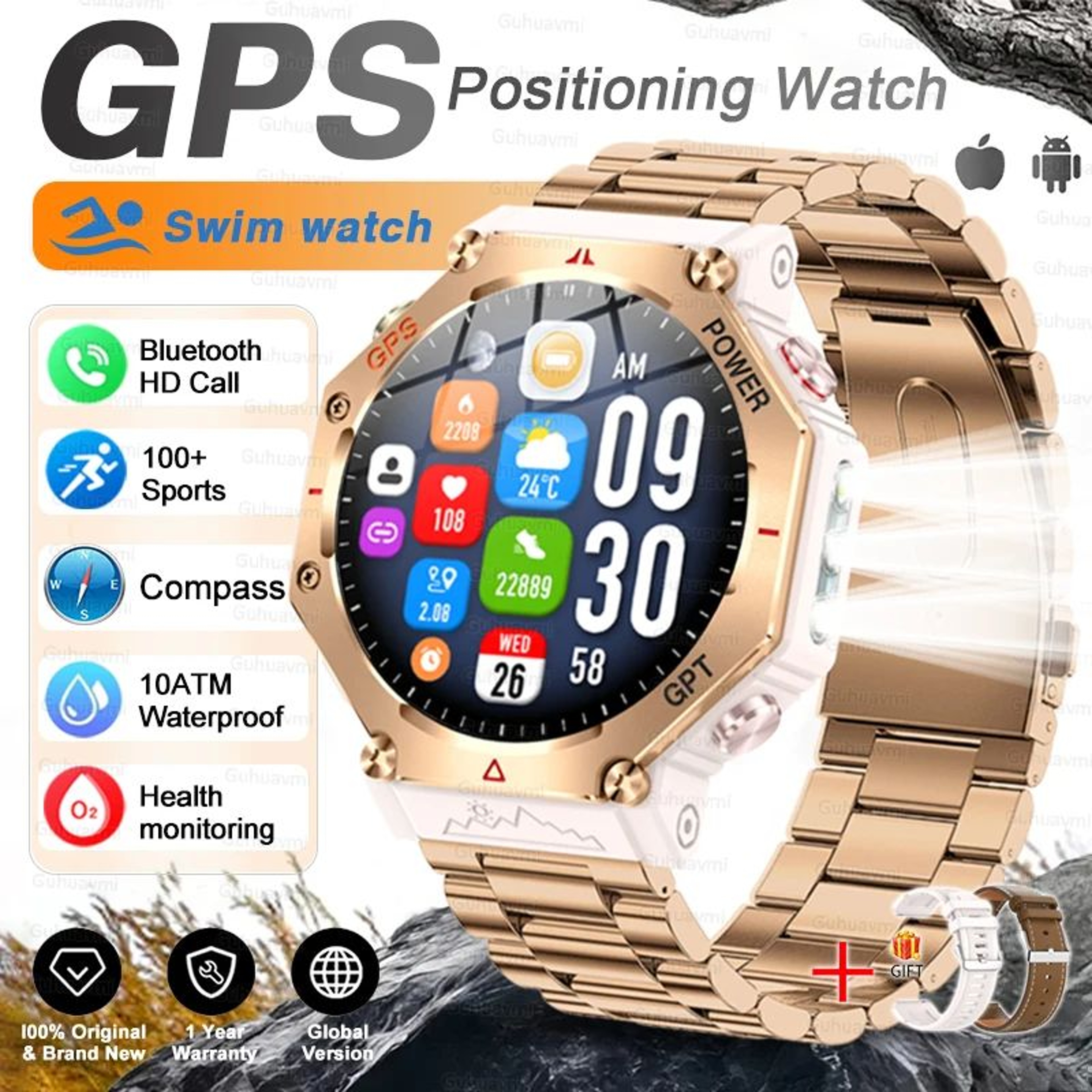 TRex 3 Ultra GPS Military Smart Watch  AMOLED Waterproof Sports Fitness Tracker With Bluetooth Call 18