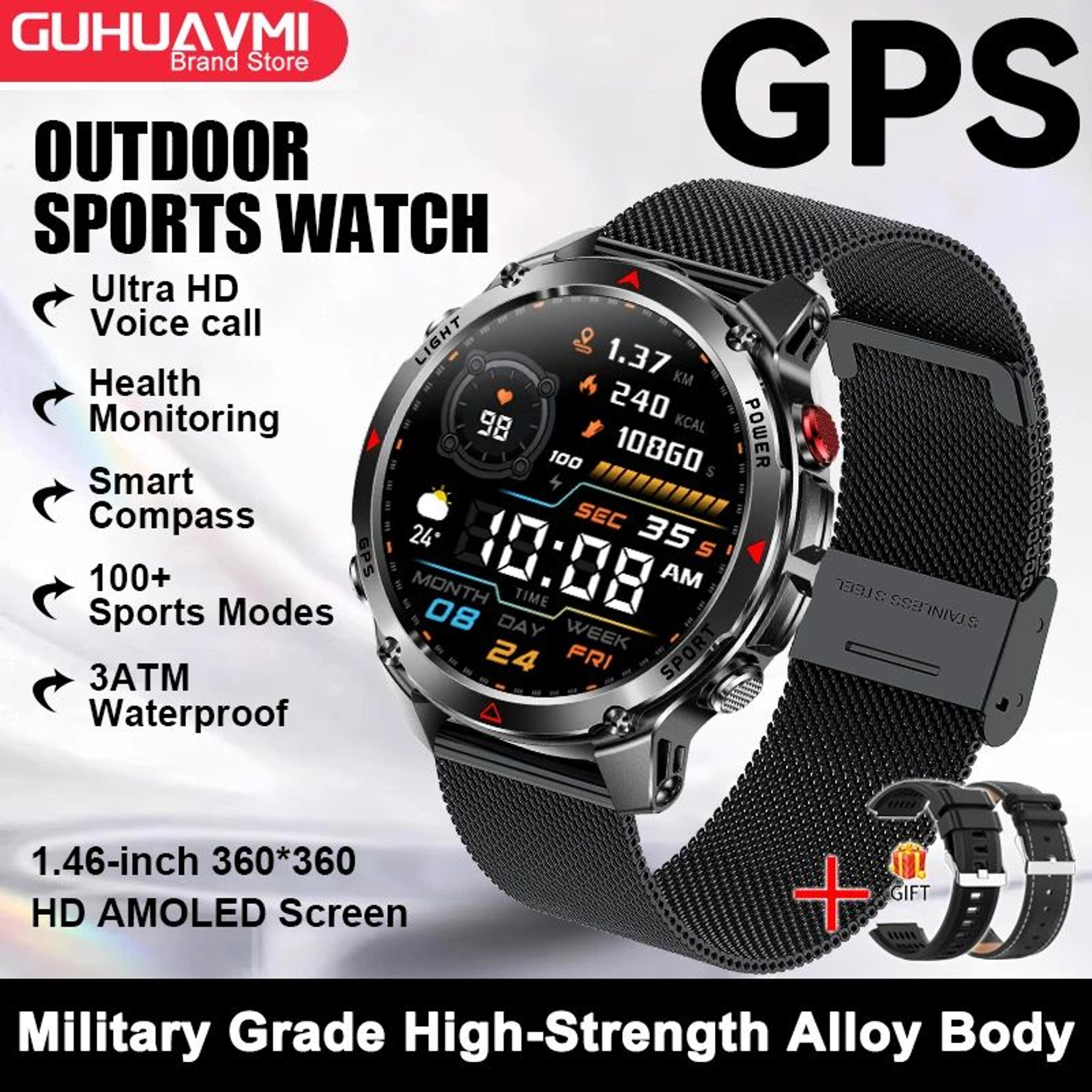 2025 GPS Navigation AMOLED Smart Watch  Bluetooth Call Waterproof Fitness Tracker For Men  Women 16