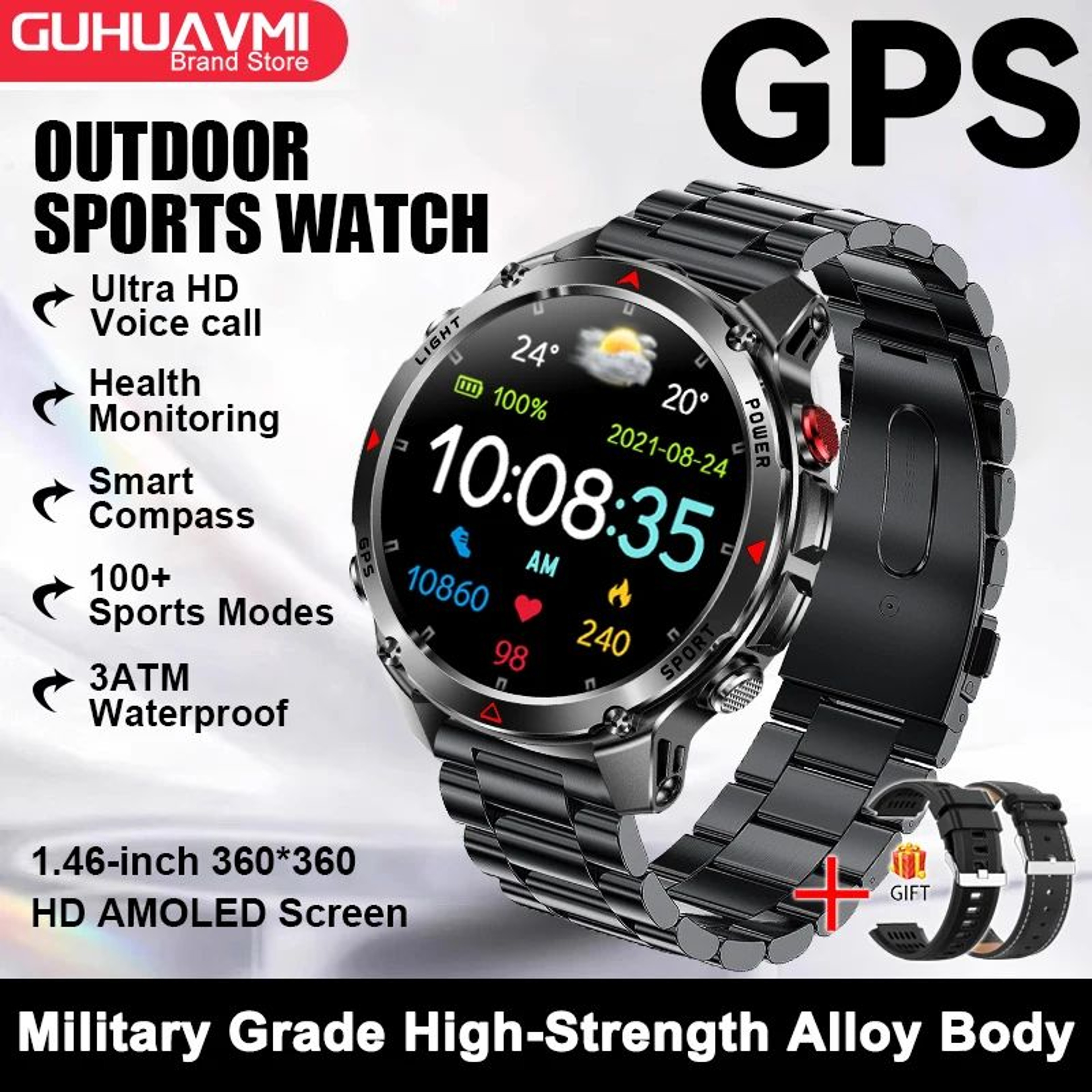 2025 GPS Navigation AMOLED Smart Watch  Bluetooth Call Waterproof Fitness Tracker For Men  Women 18