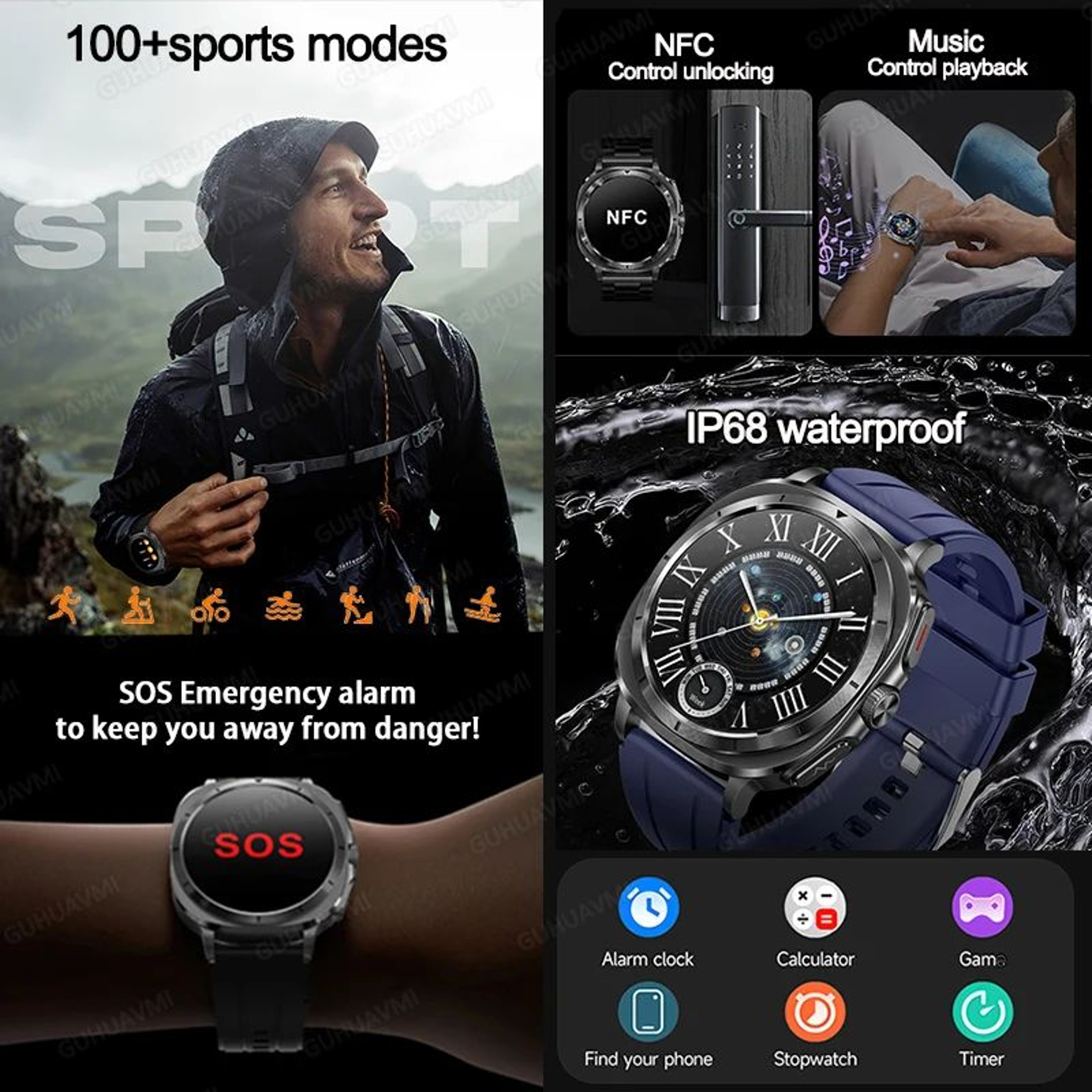 2025 AMOLED ECG Smart Watch  Bluetooth Call NFC Fitness  Wellness Tracker 2