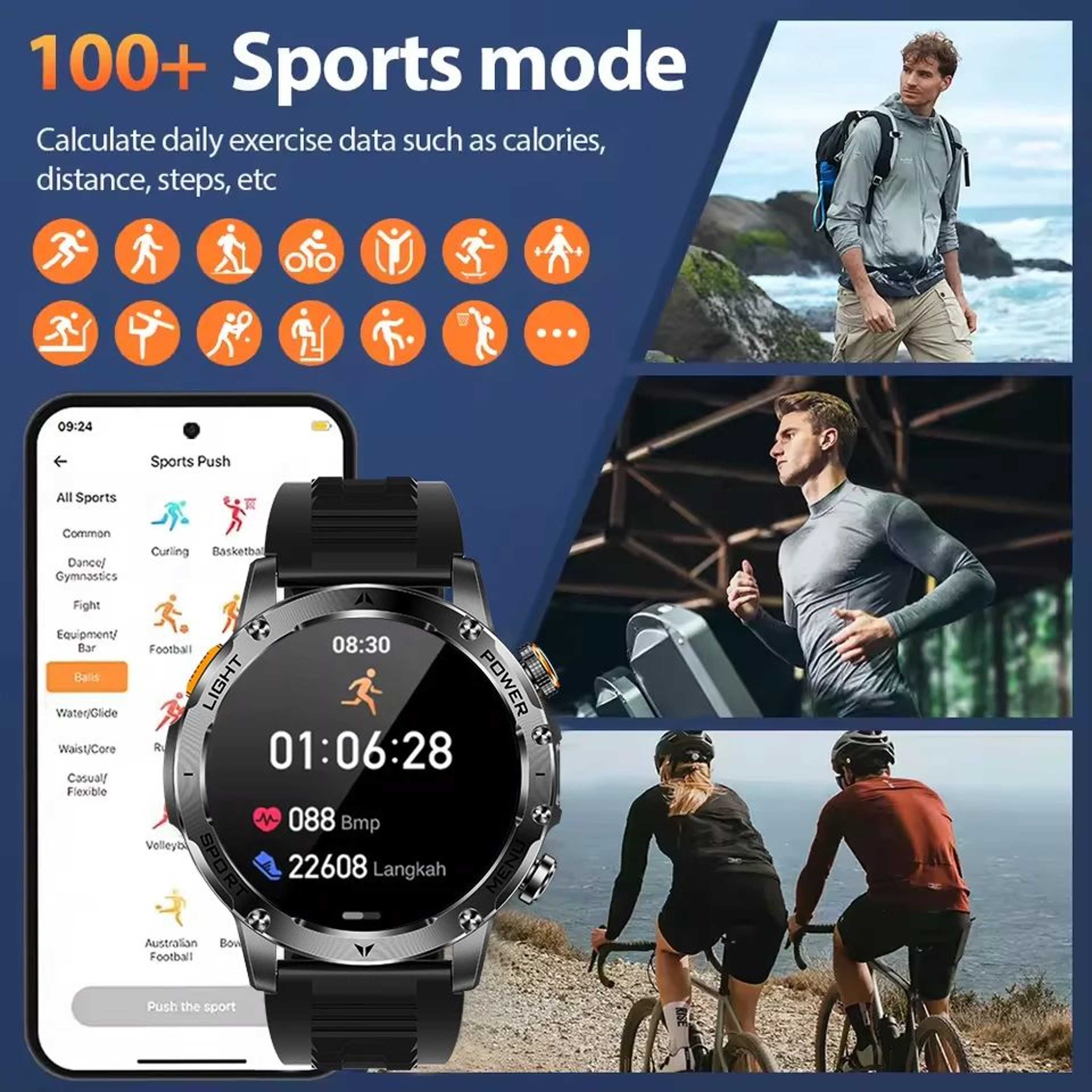 2025 Military GPS Smart Watch  1000mAh AMOLED Bluetooth Call Fitness Tracker 4