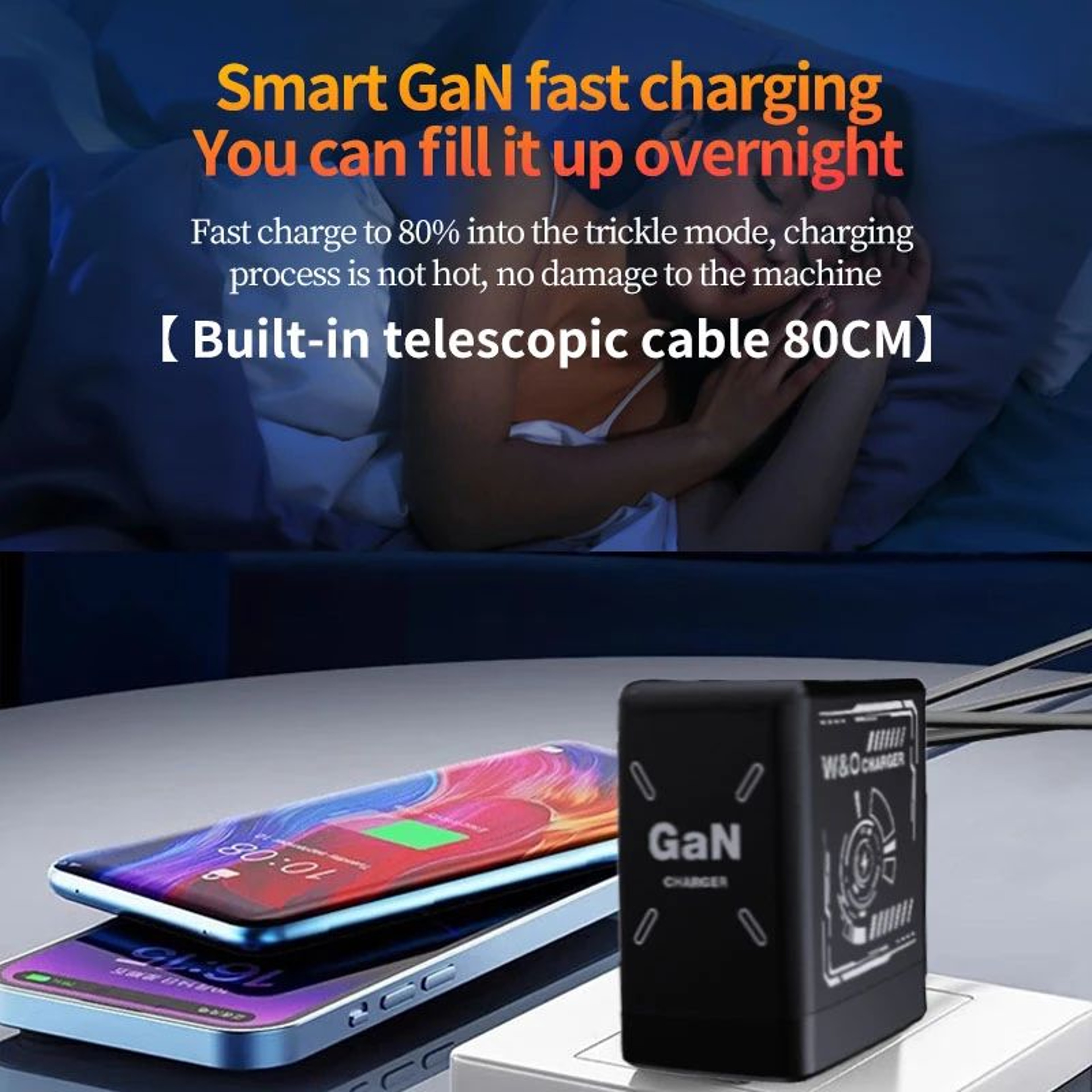 65W GaN USB C Fast Charger PD Quick Charge 30 Multi Port Wall Adapter For IPhone Samsung Huawei Xia 3