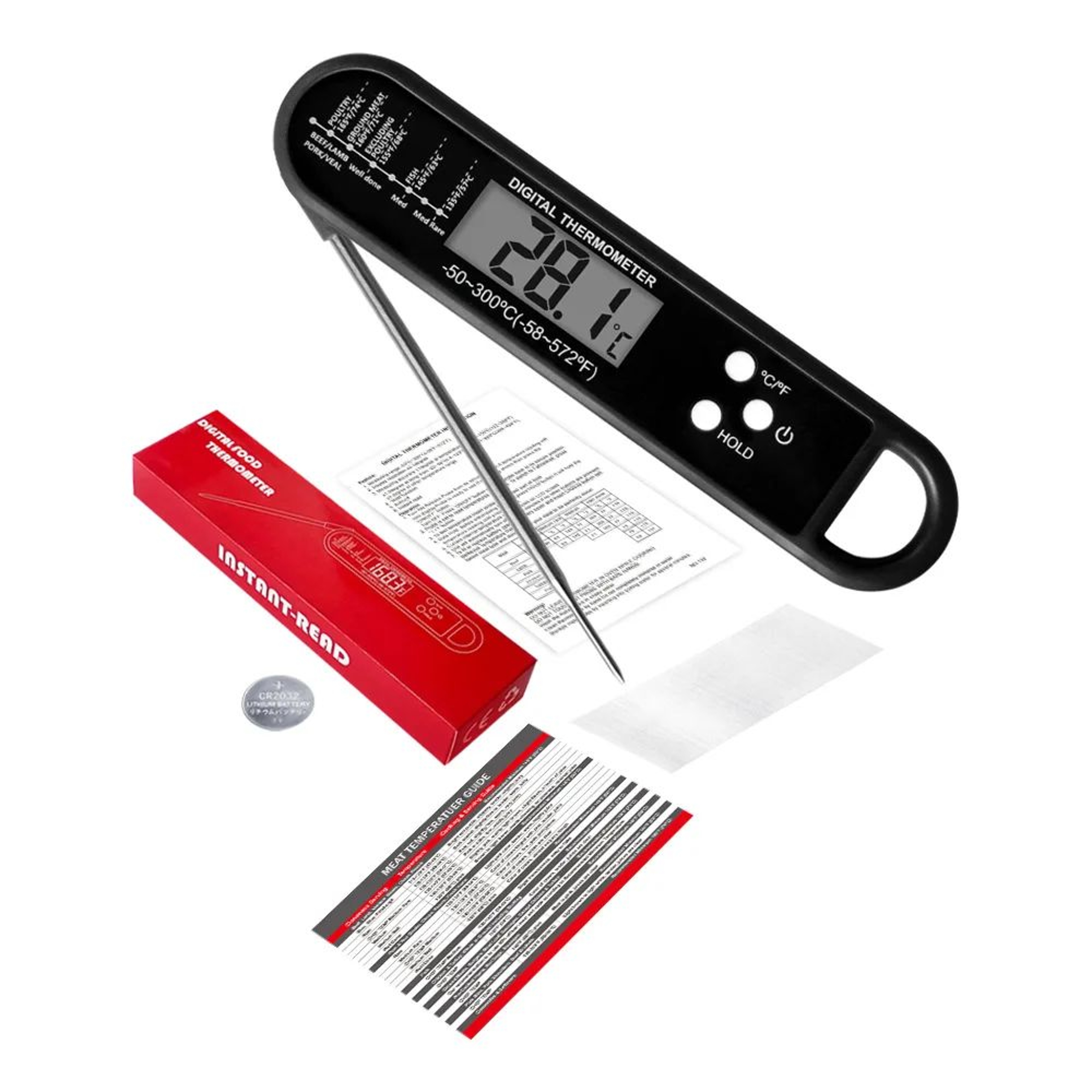 Professional Digital Meat Thermometer  Instant Read Waterproof BBQ Grill Kitchen Thermometer 8