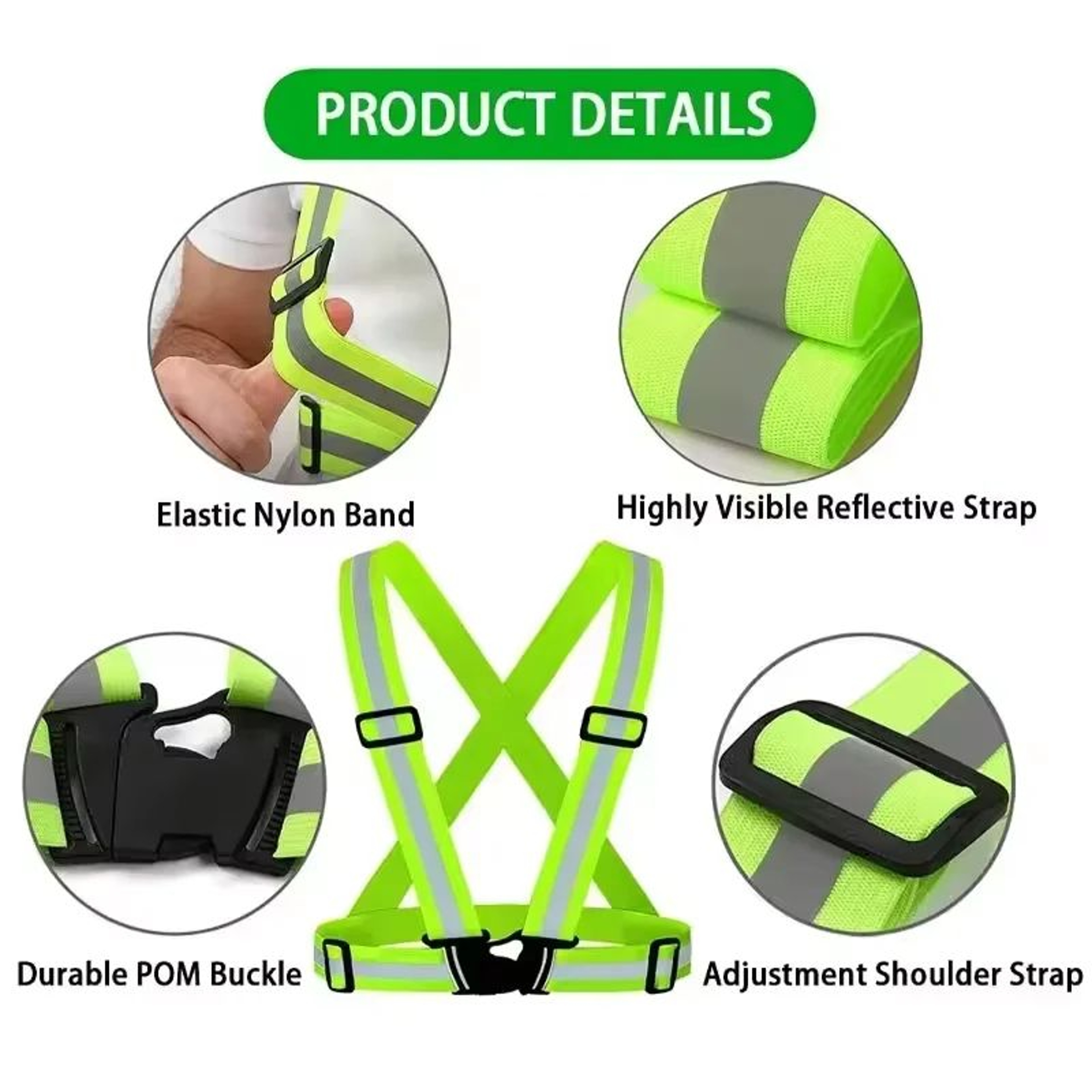 Adjustable Reflective Safety Vest  Lightweight Waterproof Running  Cycling Gear 2