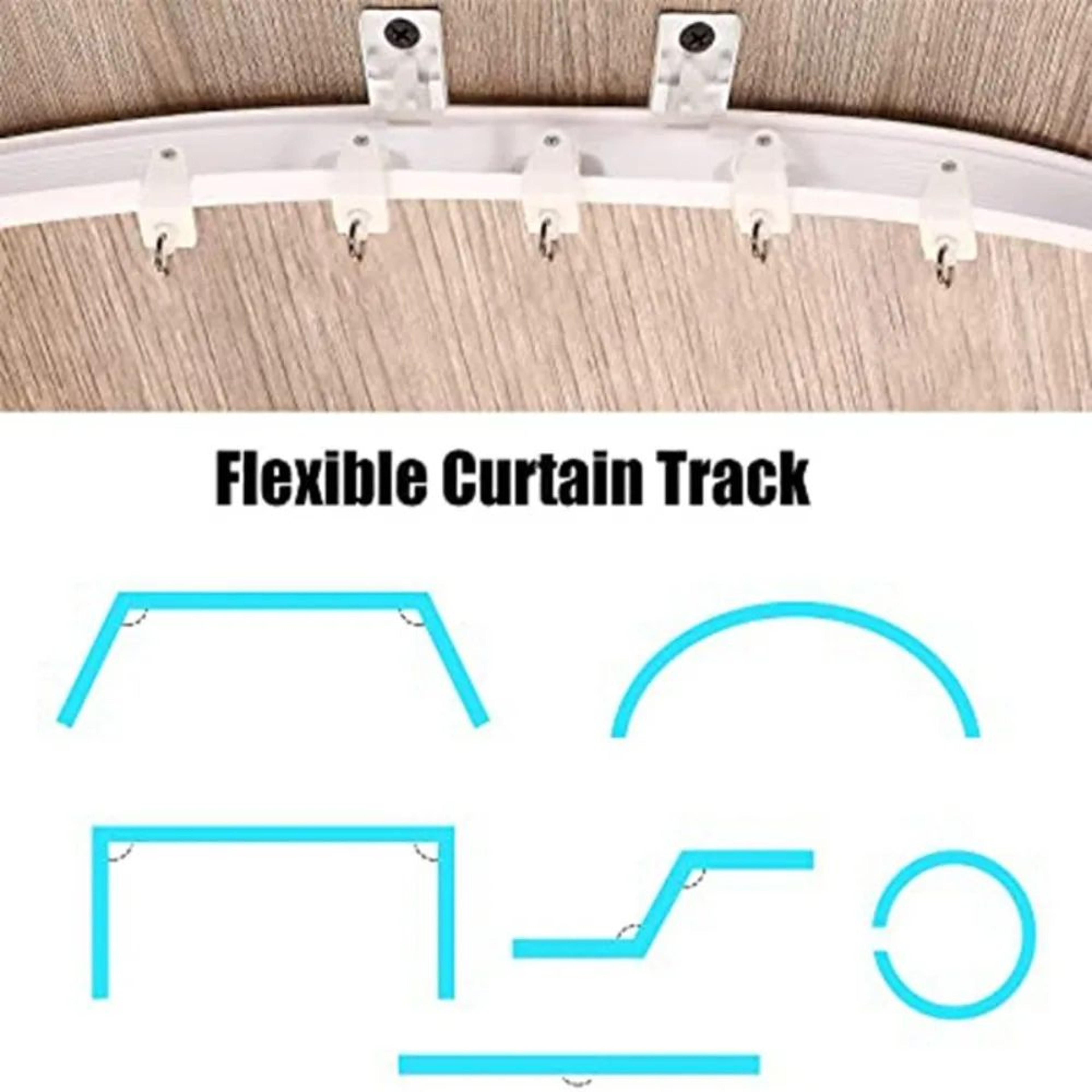 FlexiGlide Bendable Nano Silent Curtain Track  Adjustable Modern Ceiling Rail System 4