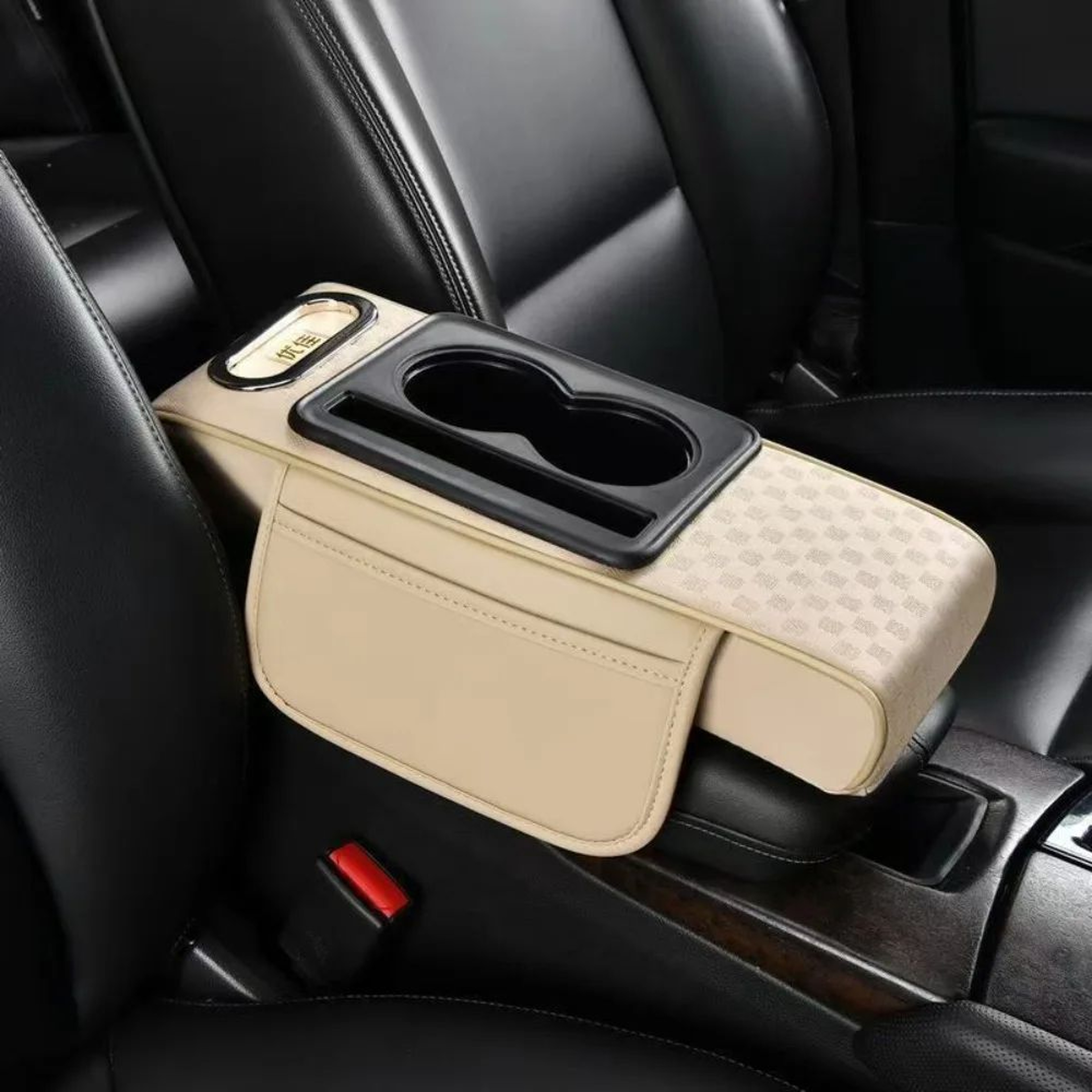 Universal Car Center Console Armrest Cushion  PU Leather Height Increasing Armrest Pad With Cup Hol 11