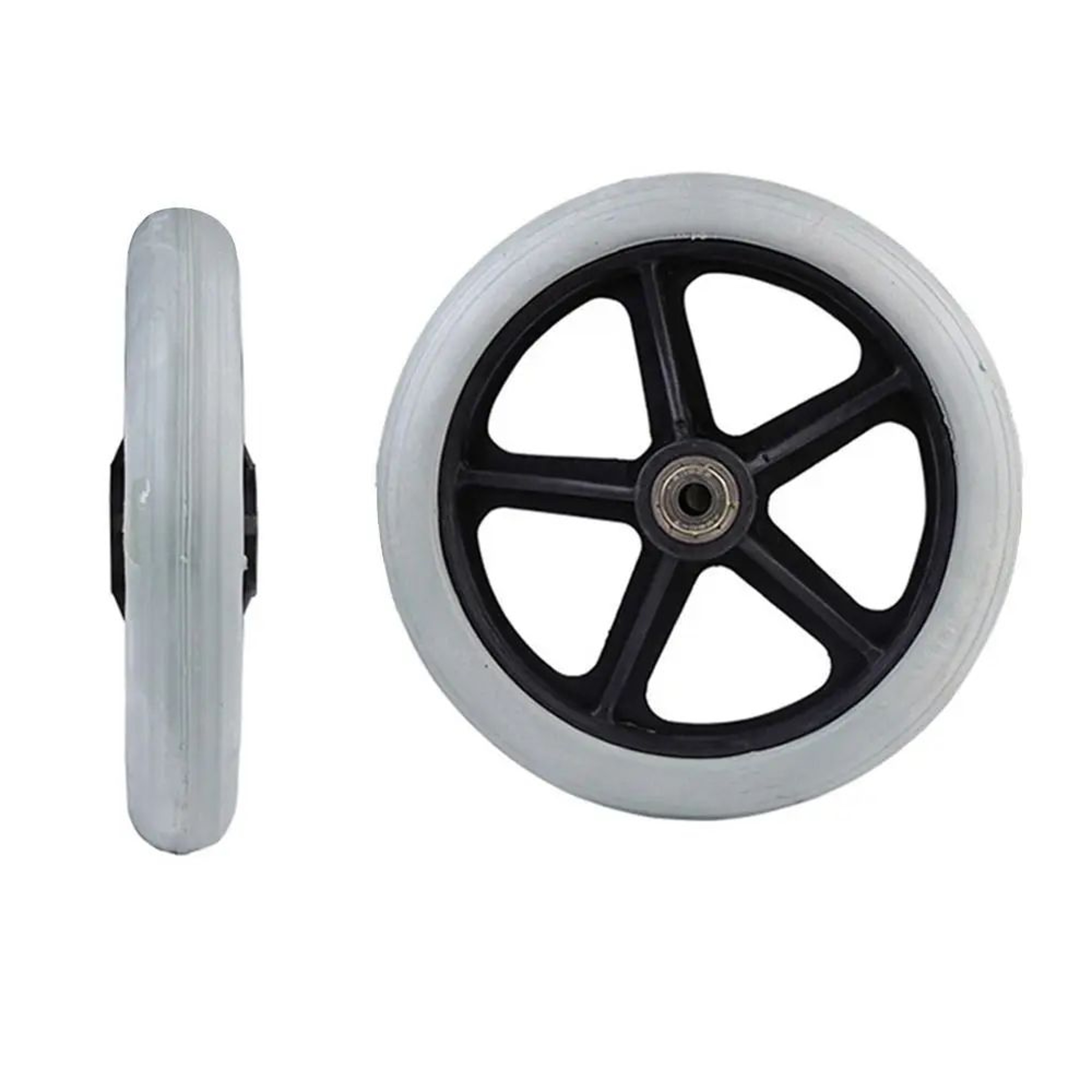 Heavy Duty Wheelchair Front Caster Wheel  Solid Rubber Replacement Tire 6