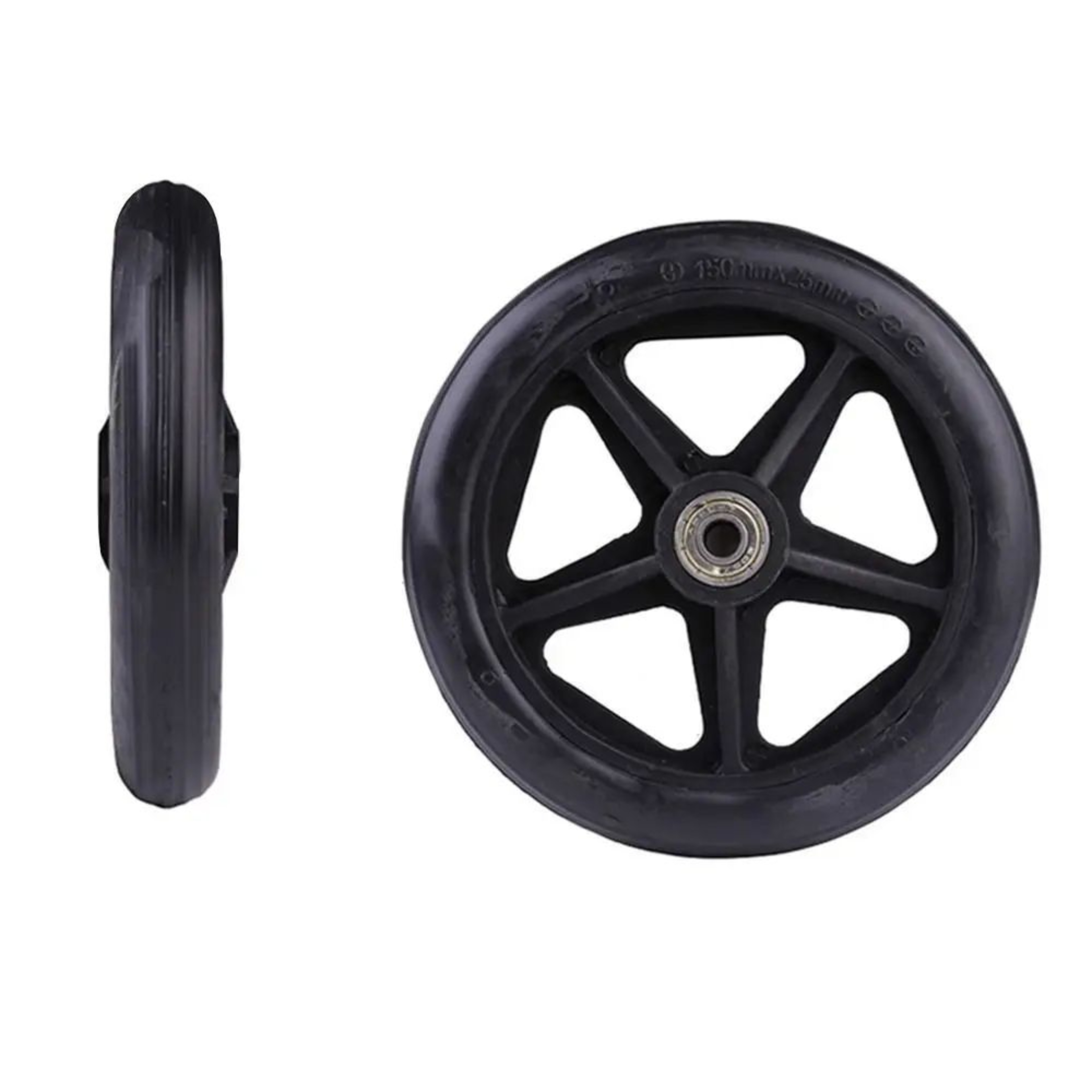 Heavy Duty Wheelchair Front Caster Wheel  Solid Rubber Replacement Tire 12