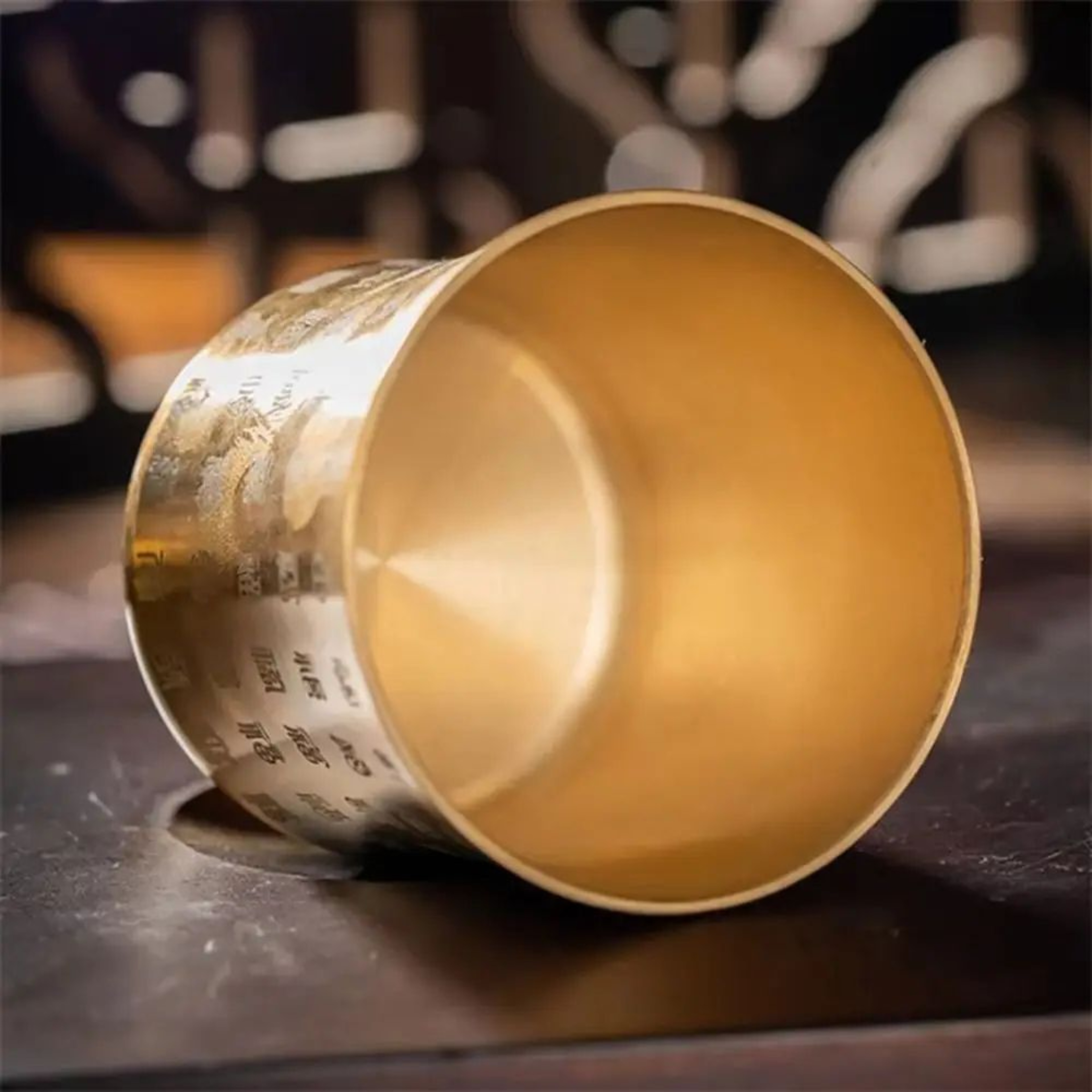 Wealth Attracting Brass Baifu Tea Cup  Engraved Retro Auspicious Tea Mug 4
