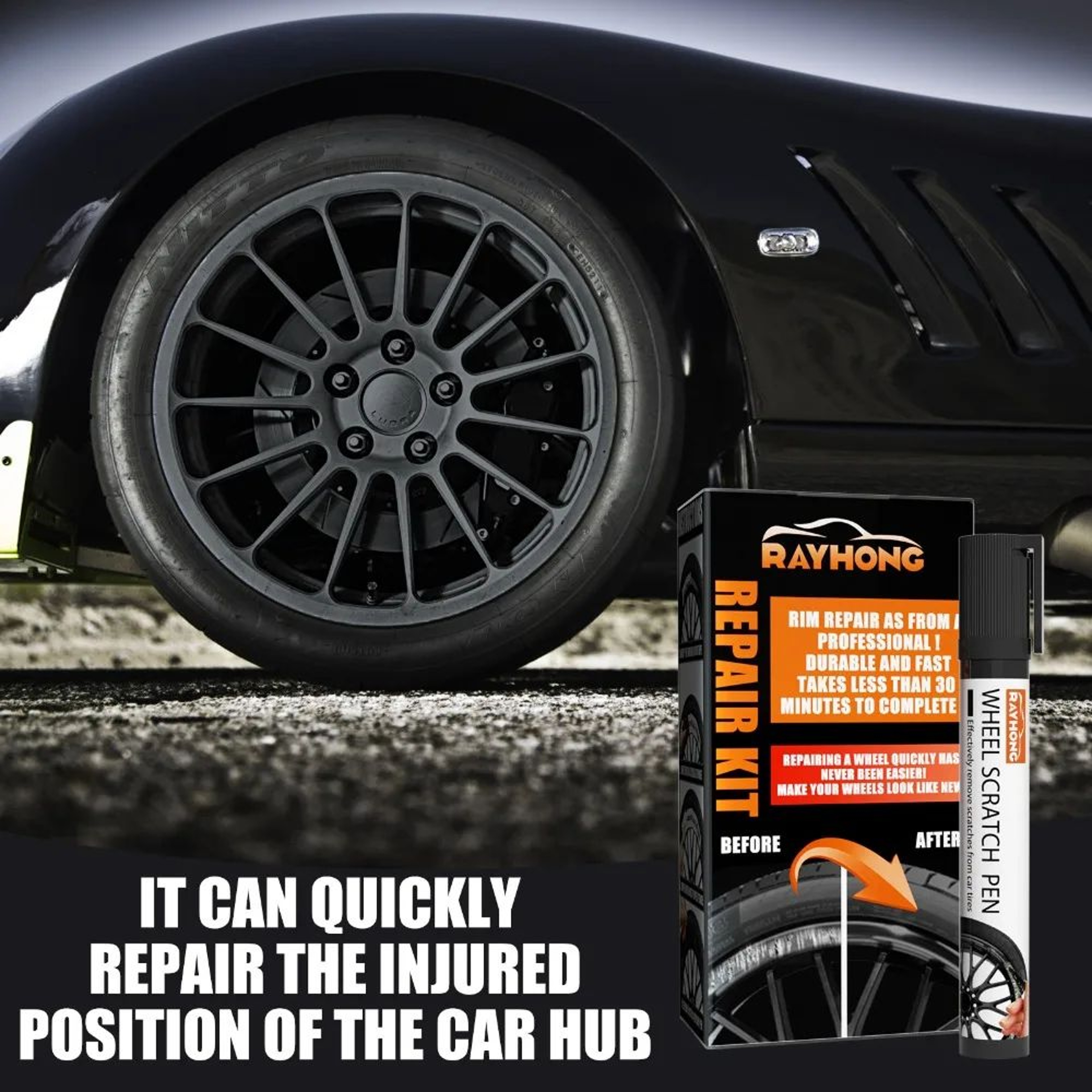 Universal Car Wheel Scratch Repair Pen Kit  DIY Alloy Rim Paint Restoration Tool 1