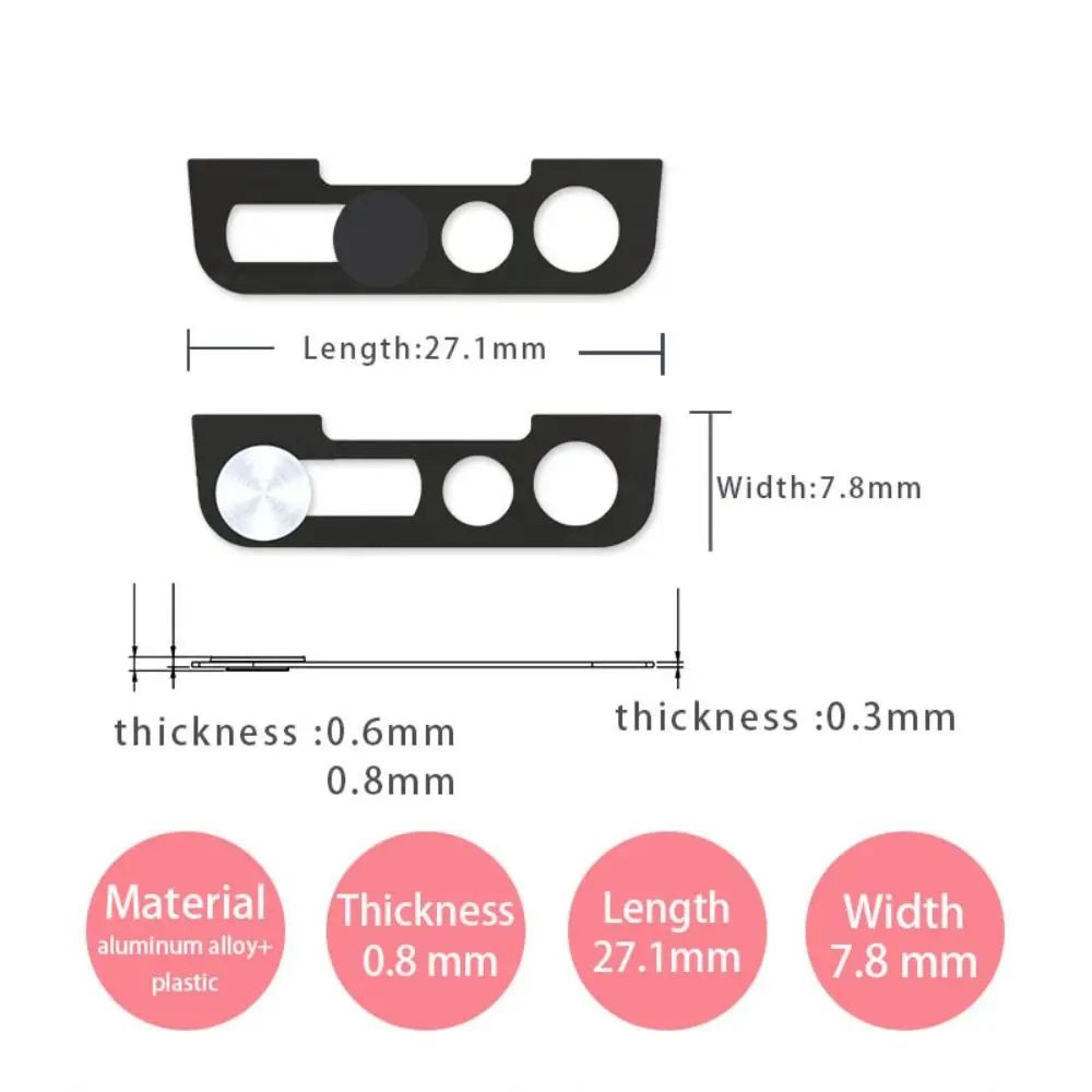 3pcs IPhone 14 Privacy Camera Cover Slider  Ultra Thin Metal Webcam Lens Protector For IPhone 14 Pr 4