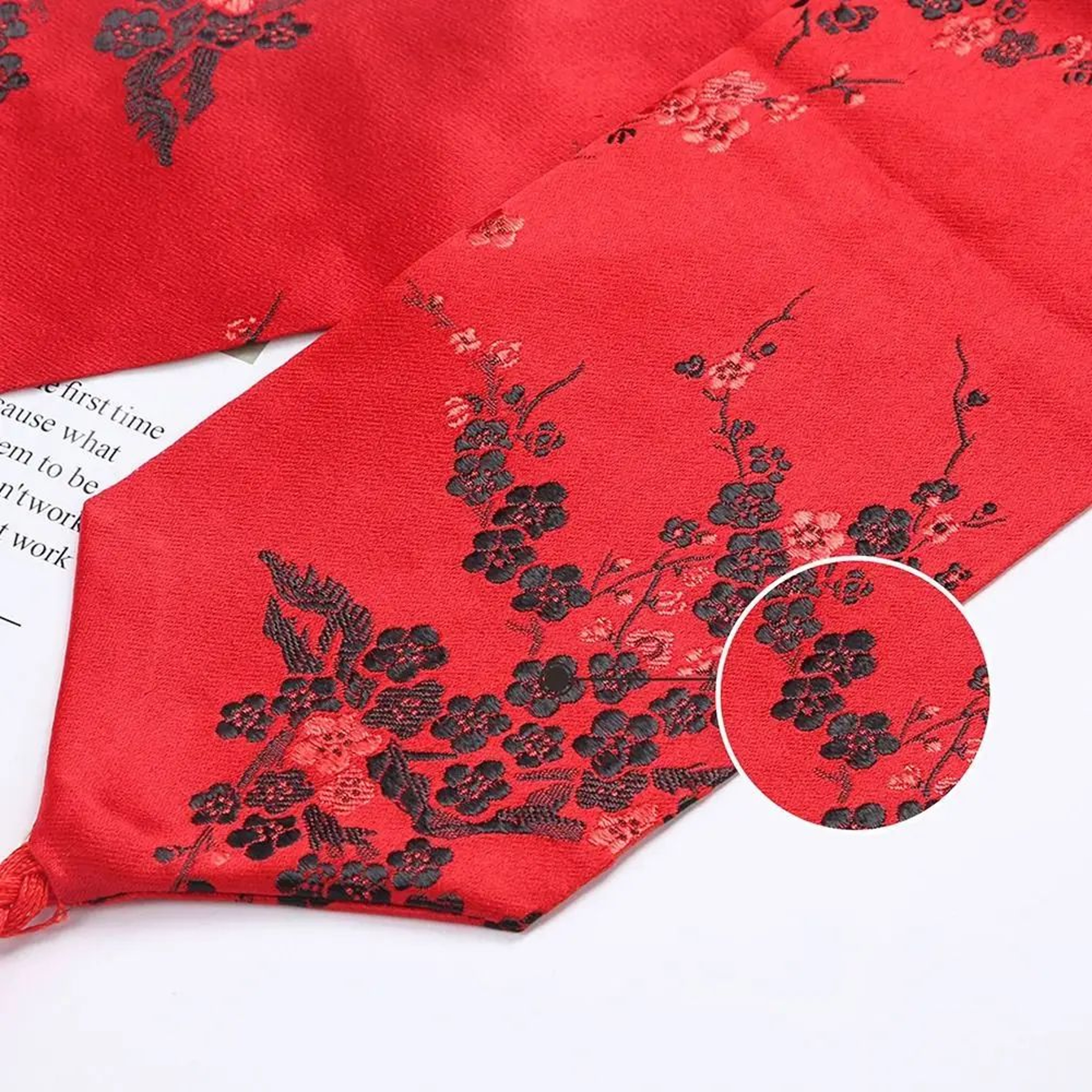 Japanese Wide Corset Obi Belt For Women  Vintage Floral Satin Kimono Waistband Bowknot Cummerbund F 4