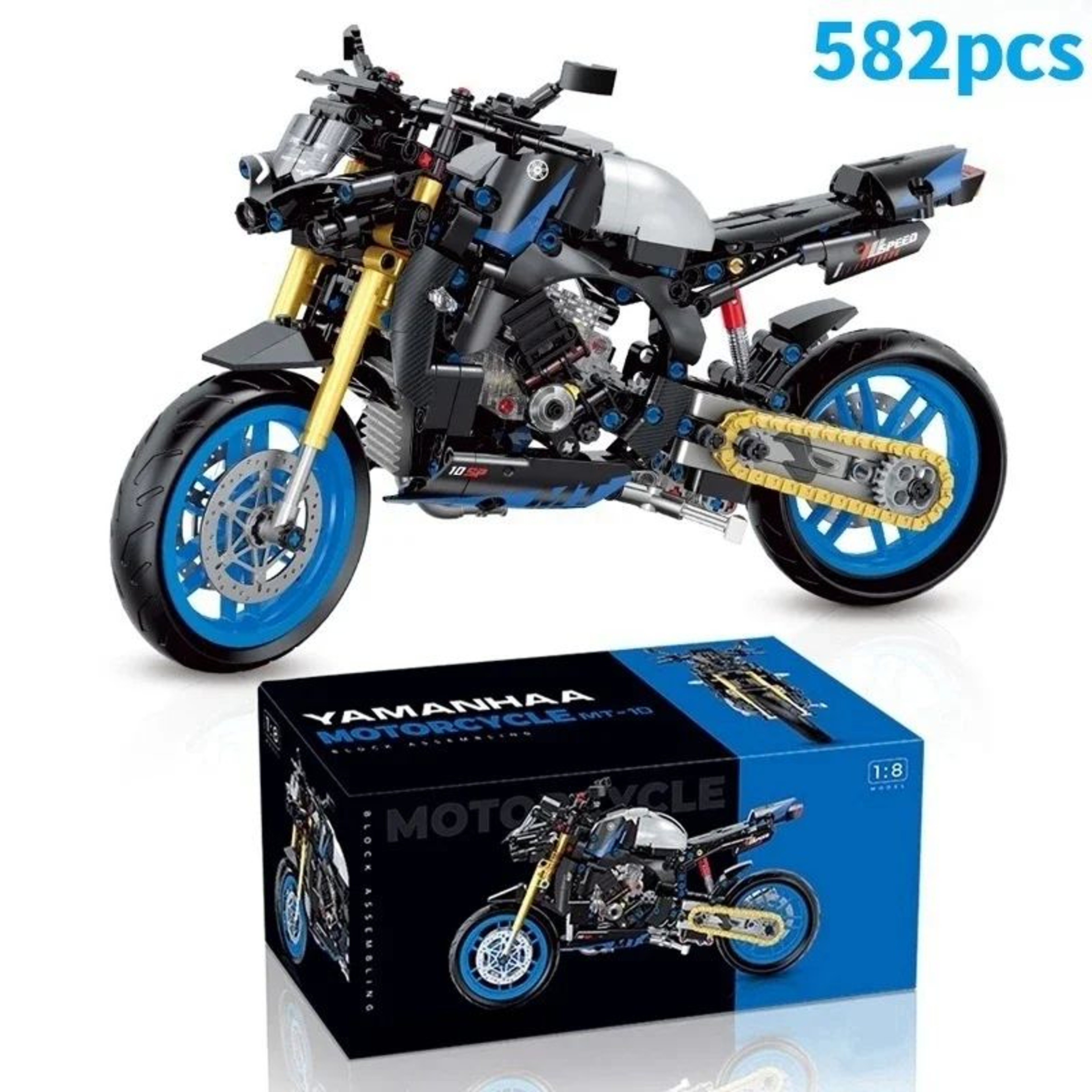MOC Motorcycle Building Blocks Kit  Technical Construction Bricks Toy For Kids  Teens 7