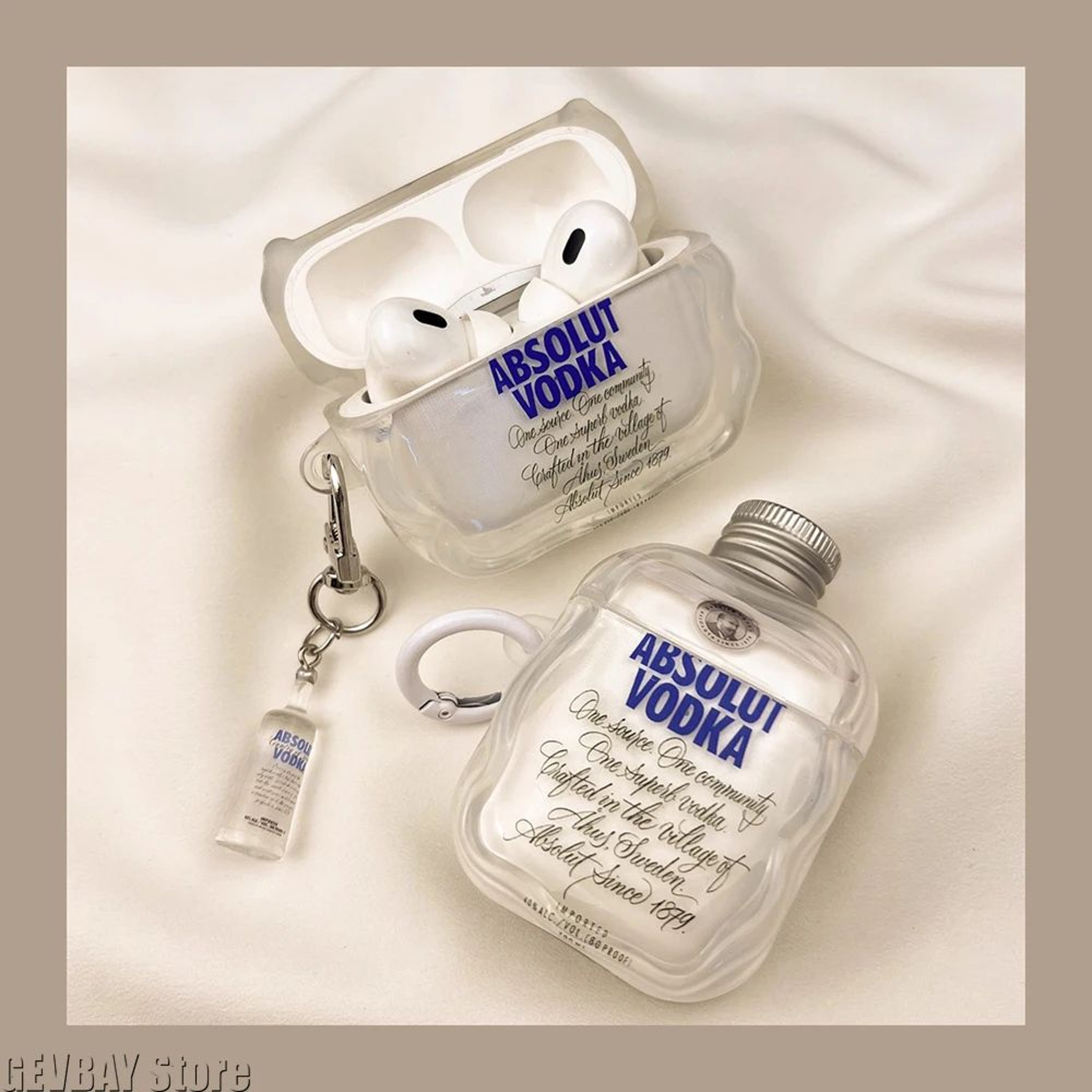 Vodka Bottle AirPods Case For AirPods 43Pro 2  Funny 3D TPU Protective Earphone Cover 0
