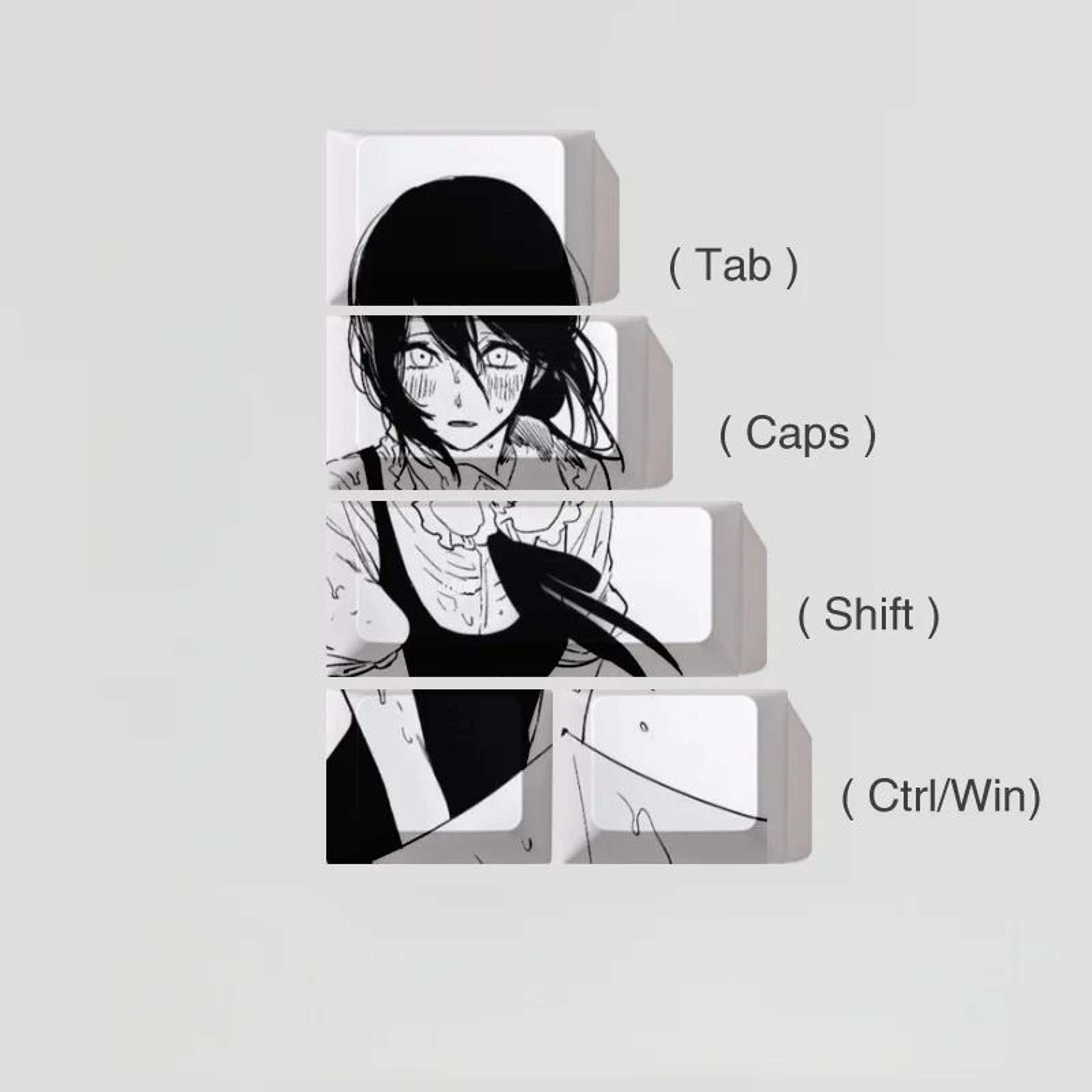 Reze Anime PBT Keycaps Set  Chainsaw Theme Cherry Profile Thermal Sublimation Keyboard Keycaps 6