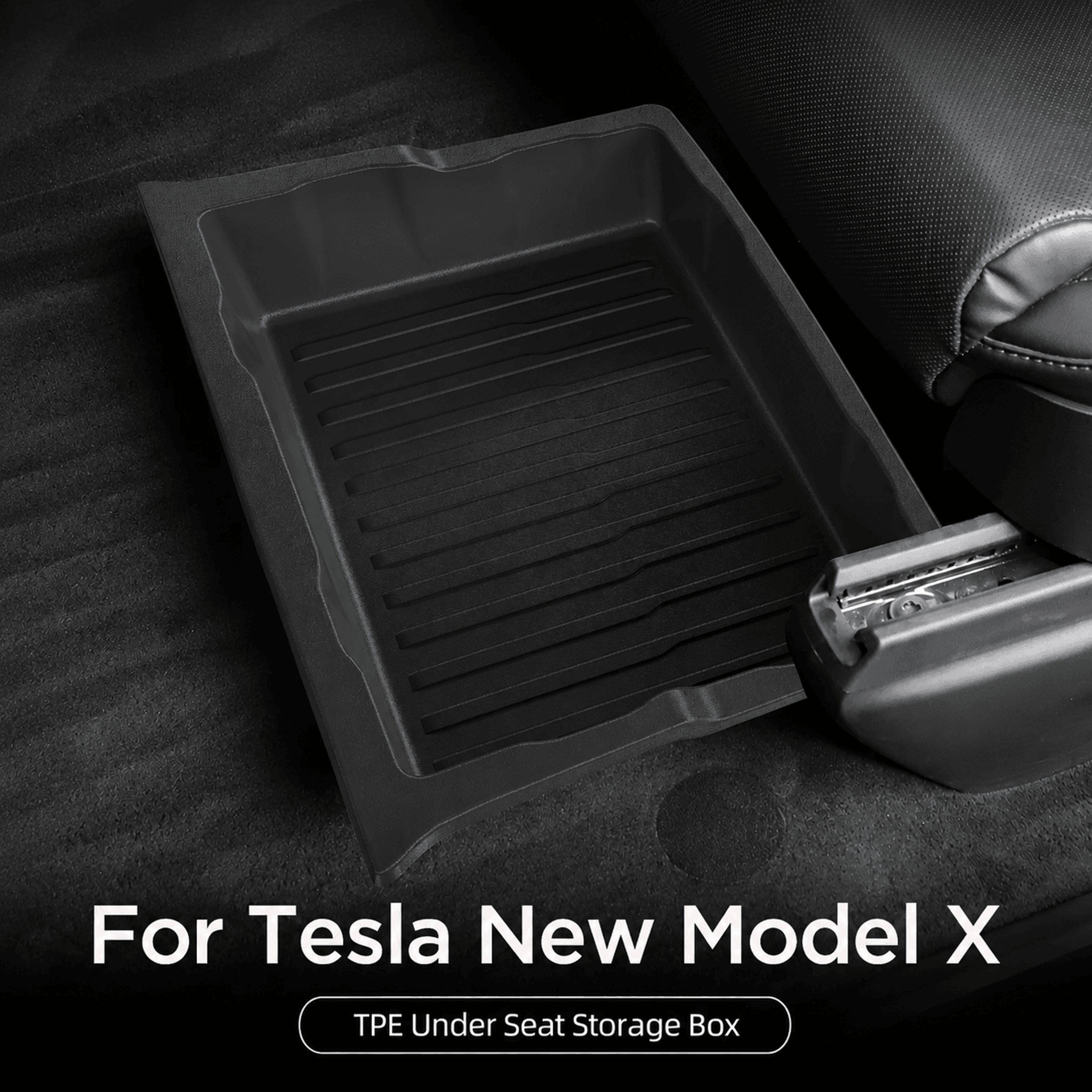 Tesla Model X Under Seat Storage Organizer  Drawer Style Interior Storage Box For 20232026 Models 0