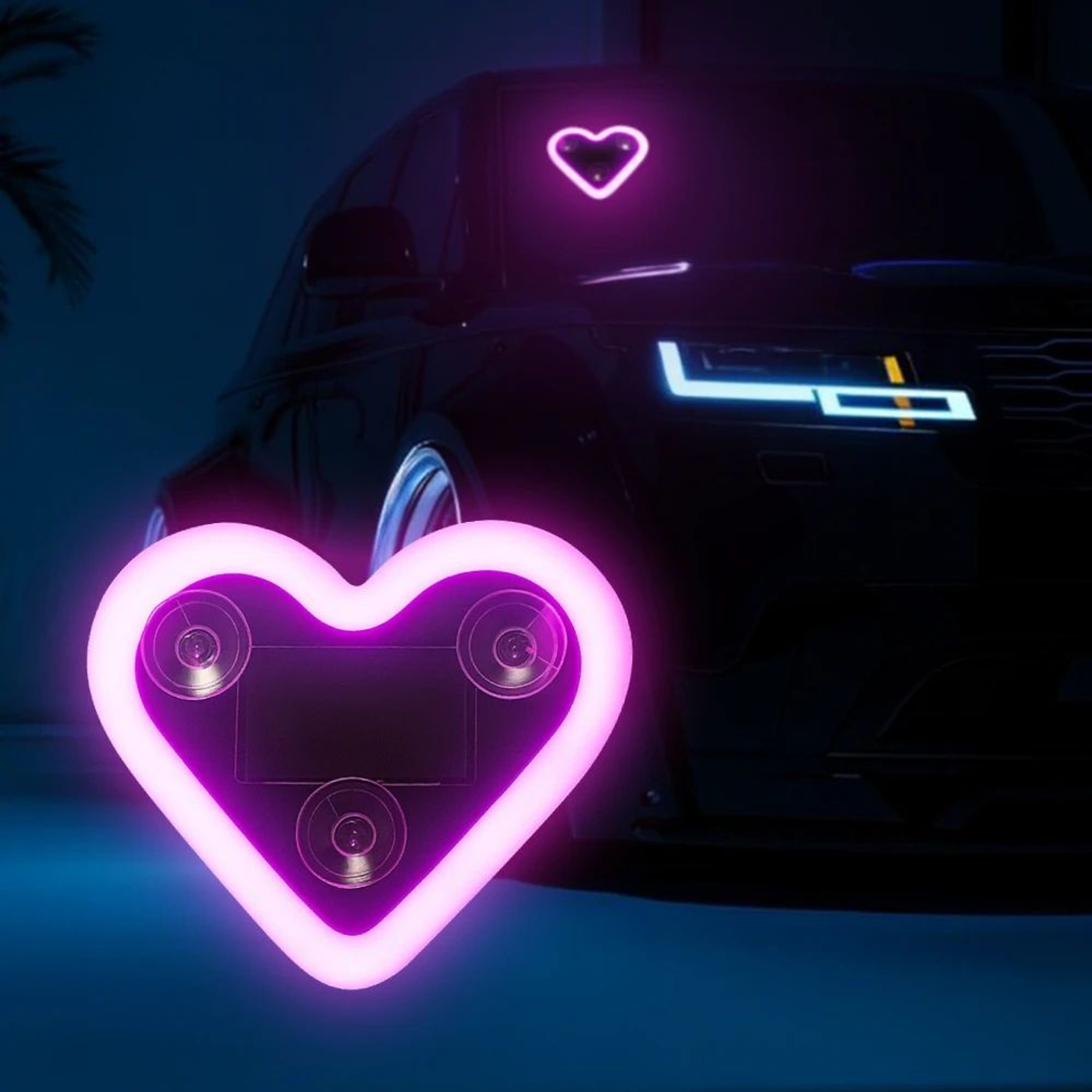 HeartGlow Solar LED Car Interior Light  USB Rechargeable Romantic Ambient Decor For Cars  Rooms 6