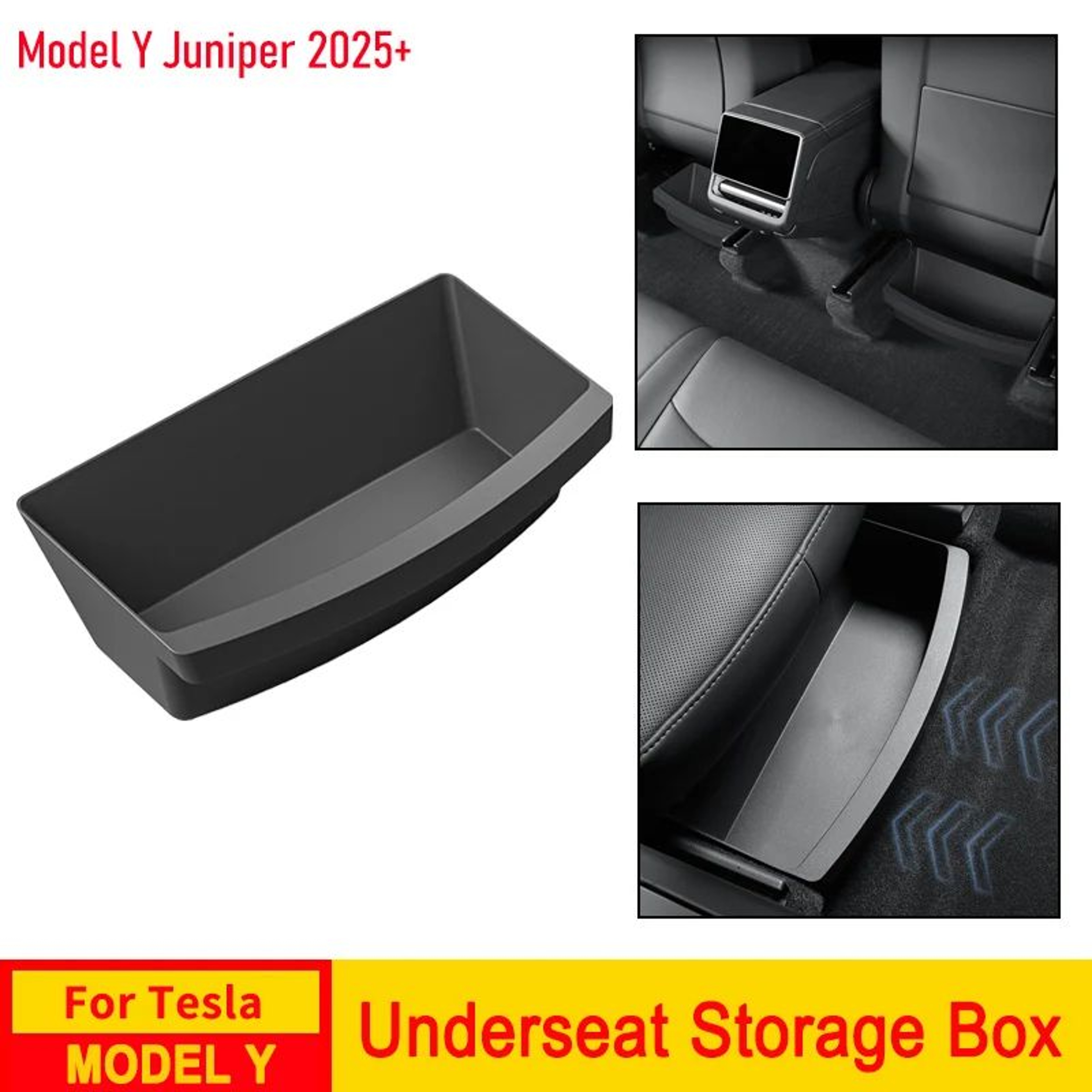 Tesla Model Y Juniper Under Seat Storage Drawer  Waterproof Hidden Organizer Tray For 2025 Model Y 0