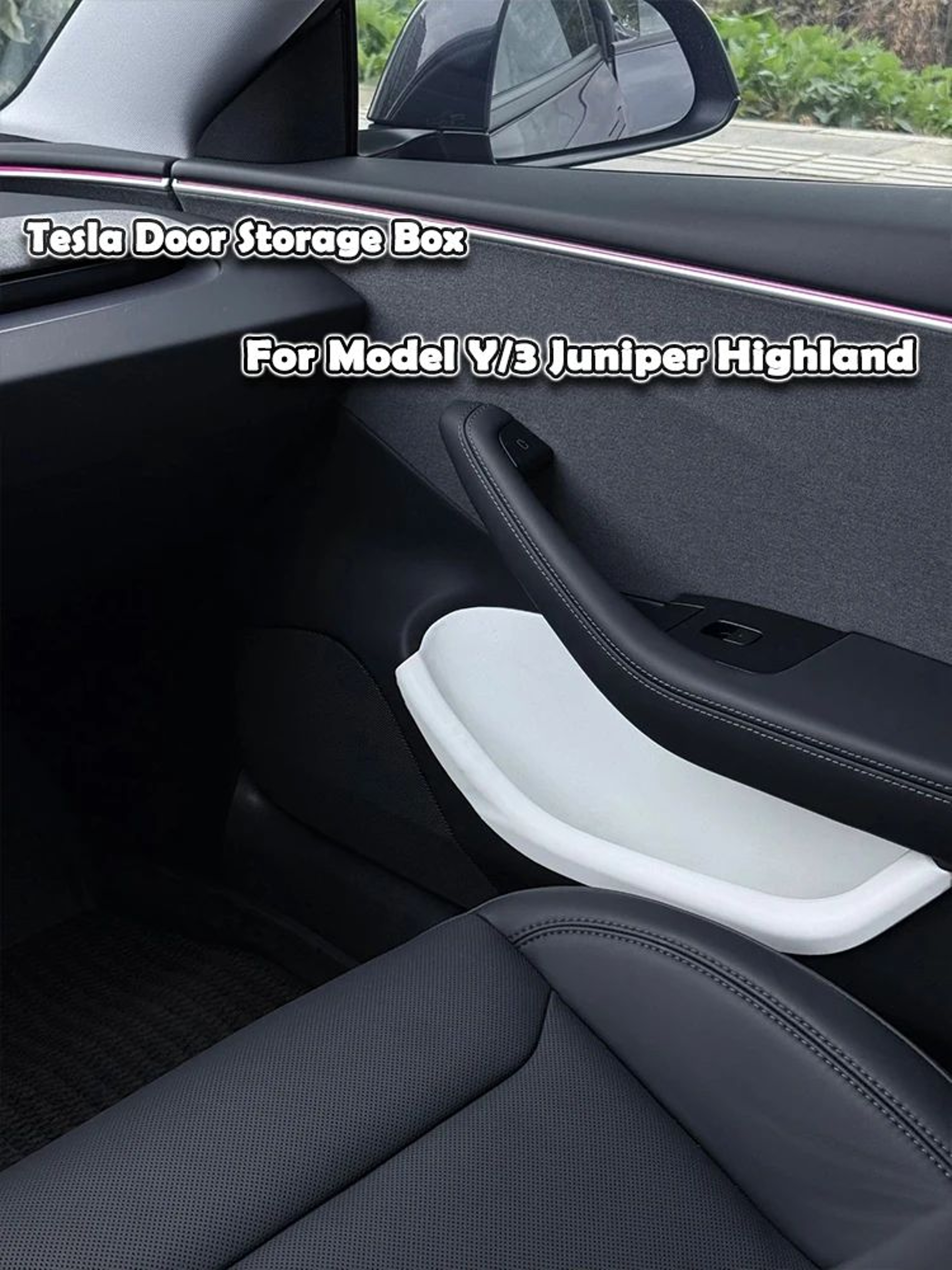 Tesla Door Storage Organizer Bin  Waterproof TPE Insert For Model Y  Model 3 0