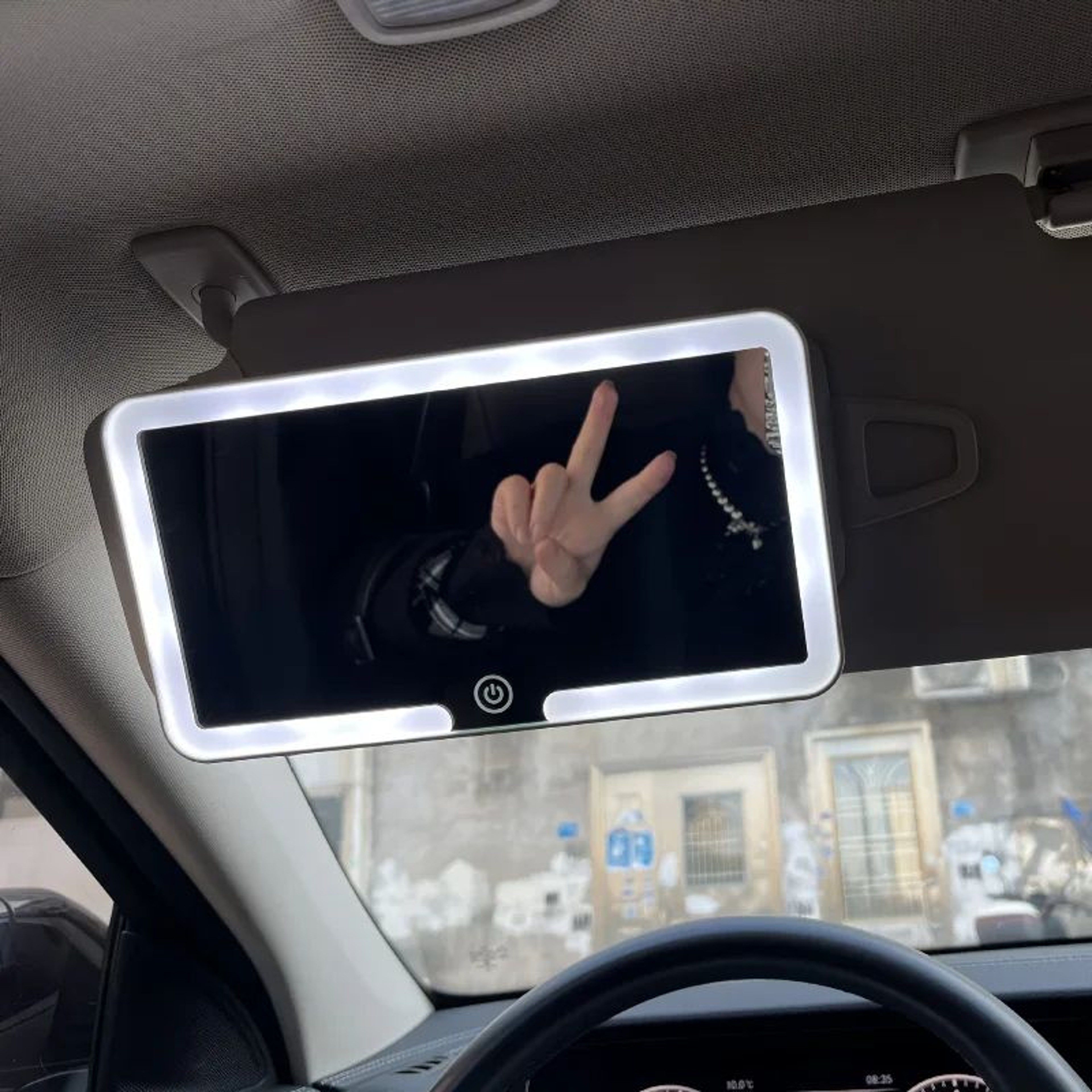 LED Car Sun Visor Makeup Mirror  Rechargeable HD Vanity Mirror With Fill Light For Women 1