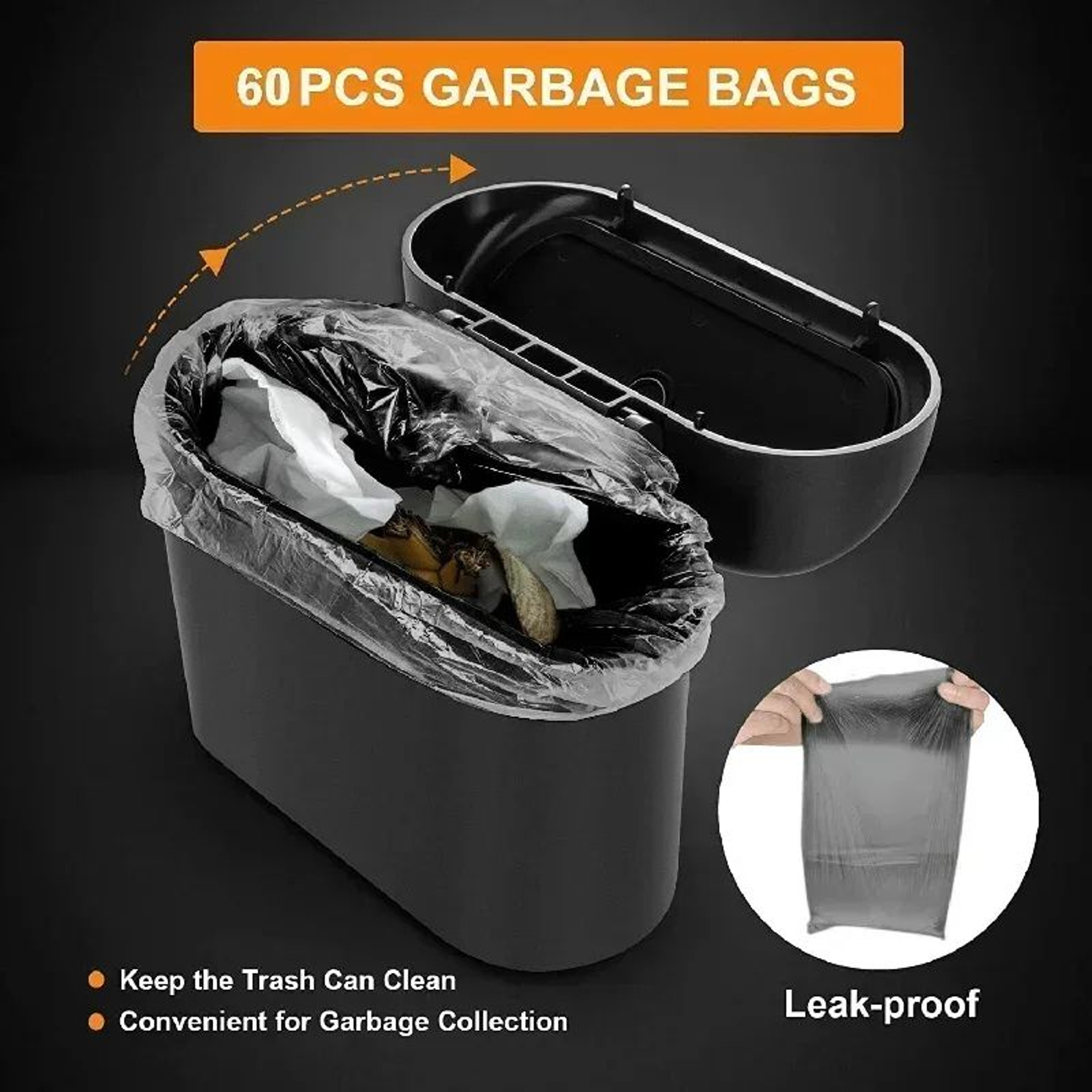 Universal Hanging Car Trash Bin  Clamshell Press Garbage Storage Box For Vehicle Interior Organizat 2