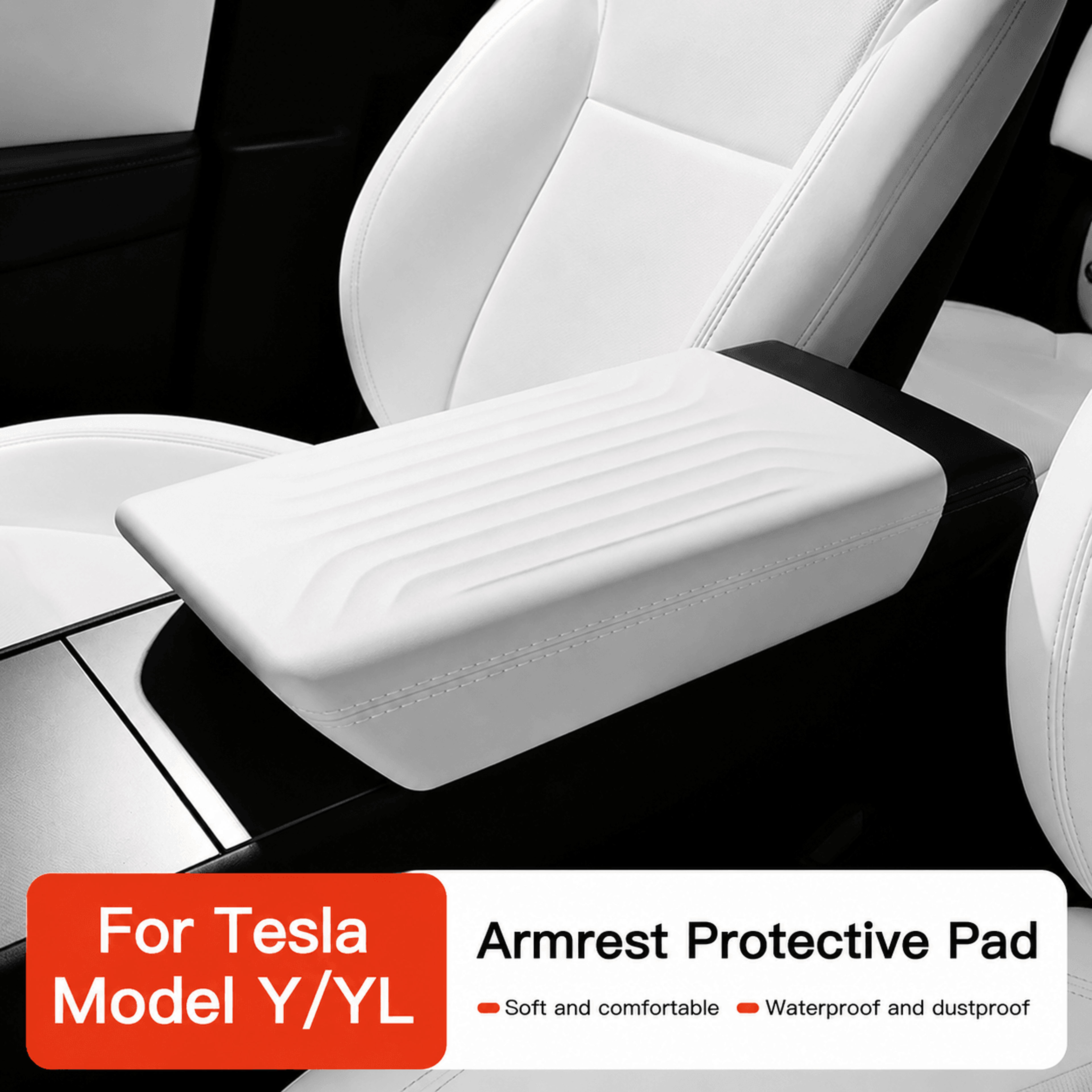 YZ TPE Armrest Cover For Tesla Model Y Juniper  Model 3 Highland  Soft AntiScratch Center Console A 0