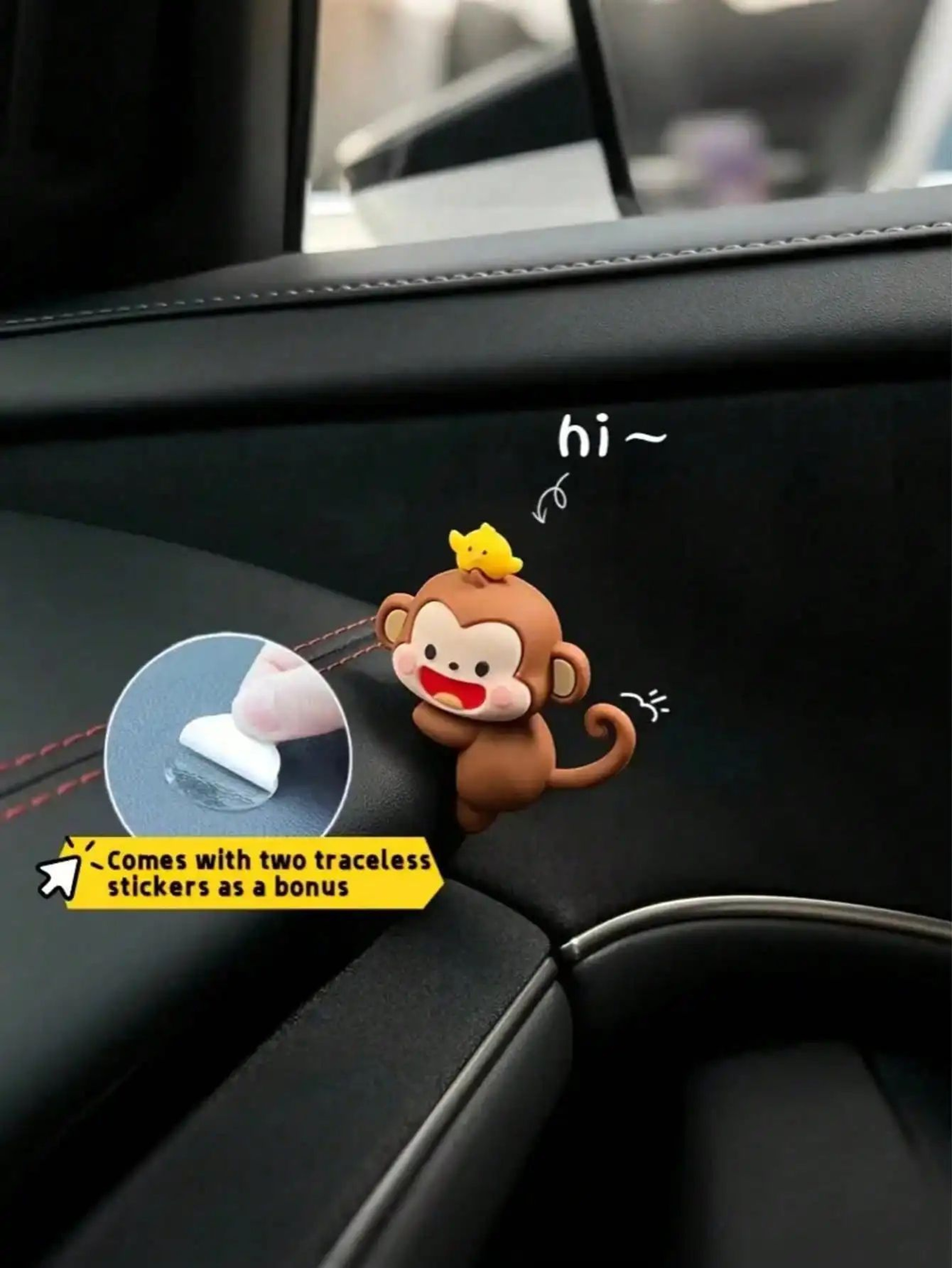 Cute Mini Monkey Car Ornament  Rearview Mirror  Dashboard Hanging Decor 2