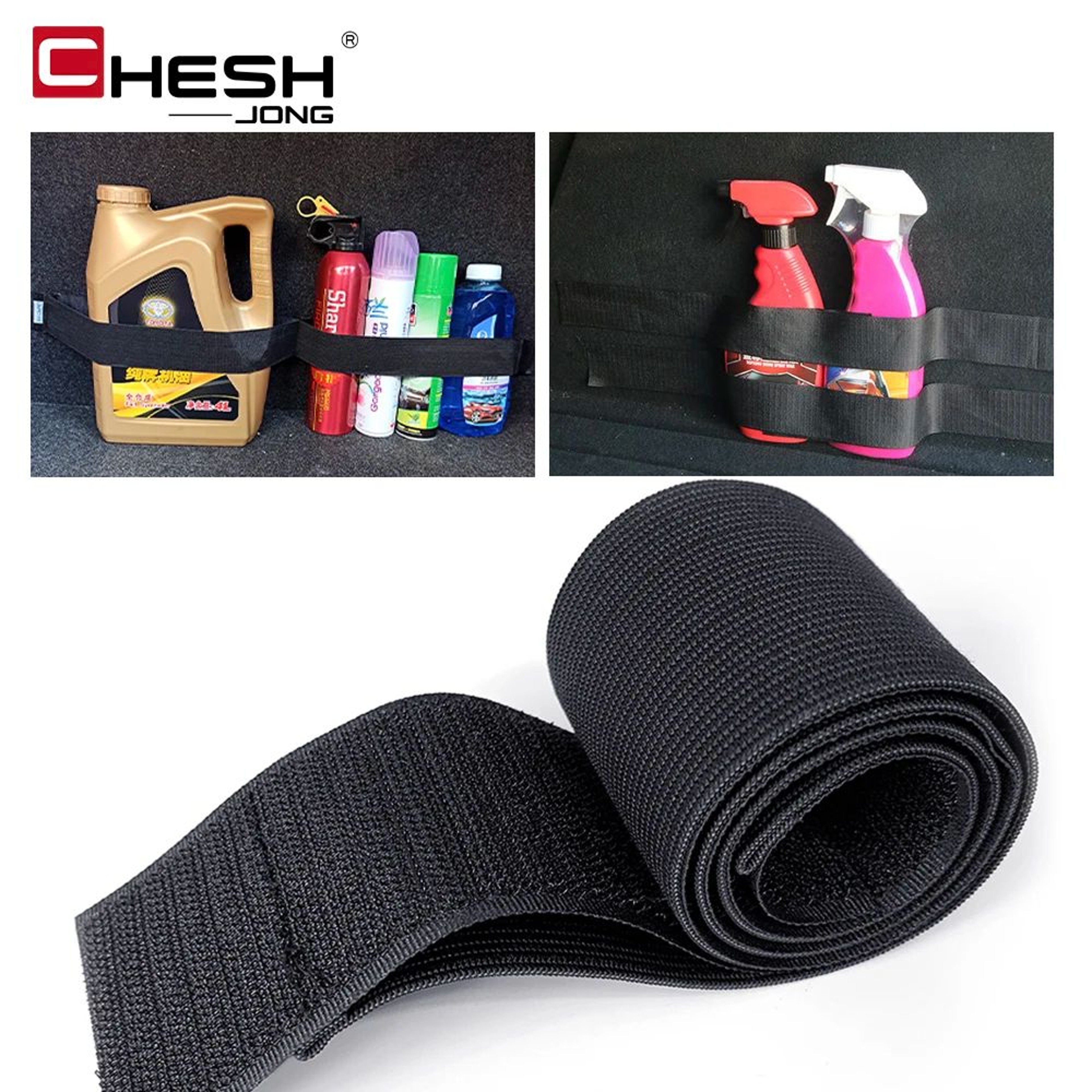 Universal Car Trunk Organizer Fixing Strap  Adjustable Magic Tape Storage Belt 3