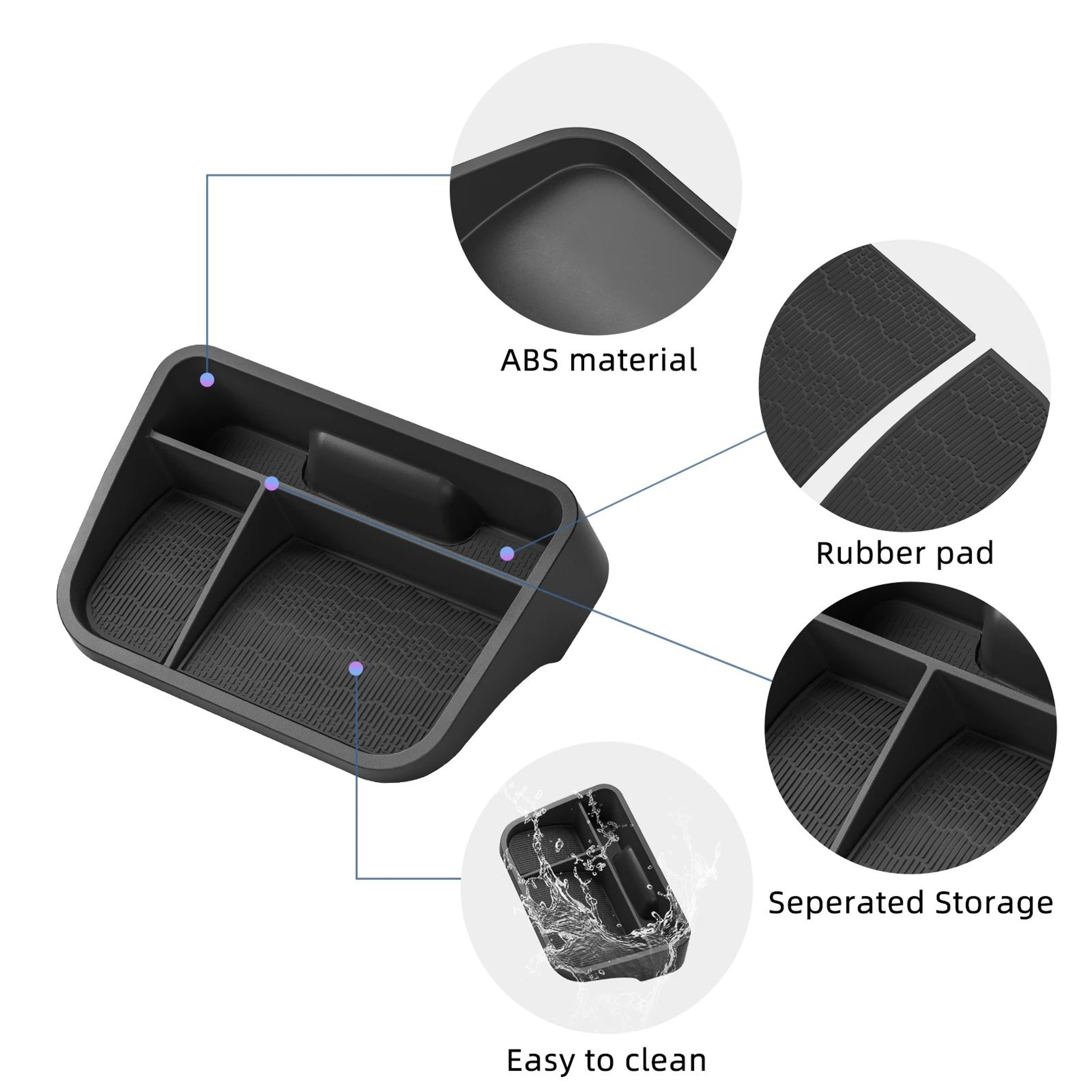 BYD ATTO 3 Dashboard Tray Organizer  Display Screen Rear Storage Box Interior Accessory 3
