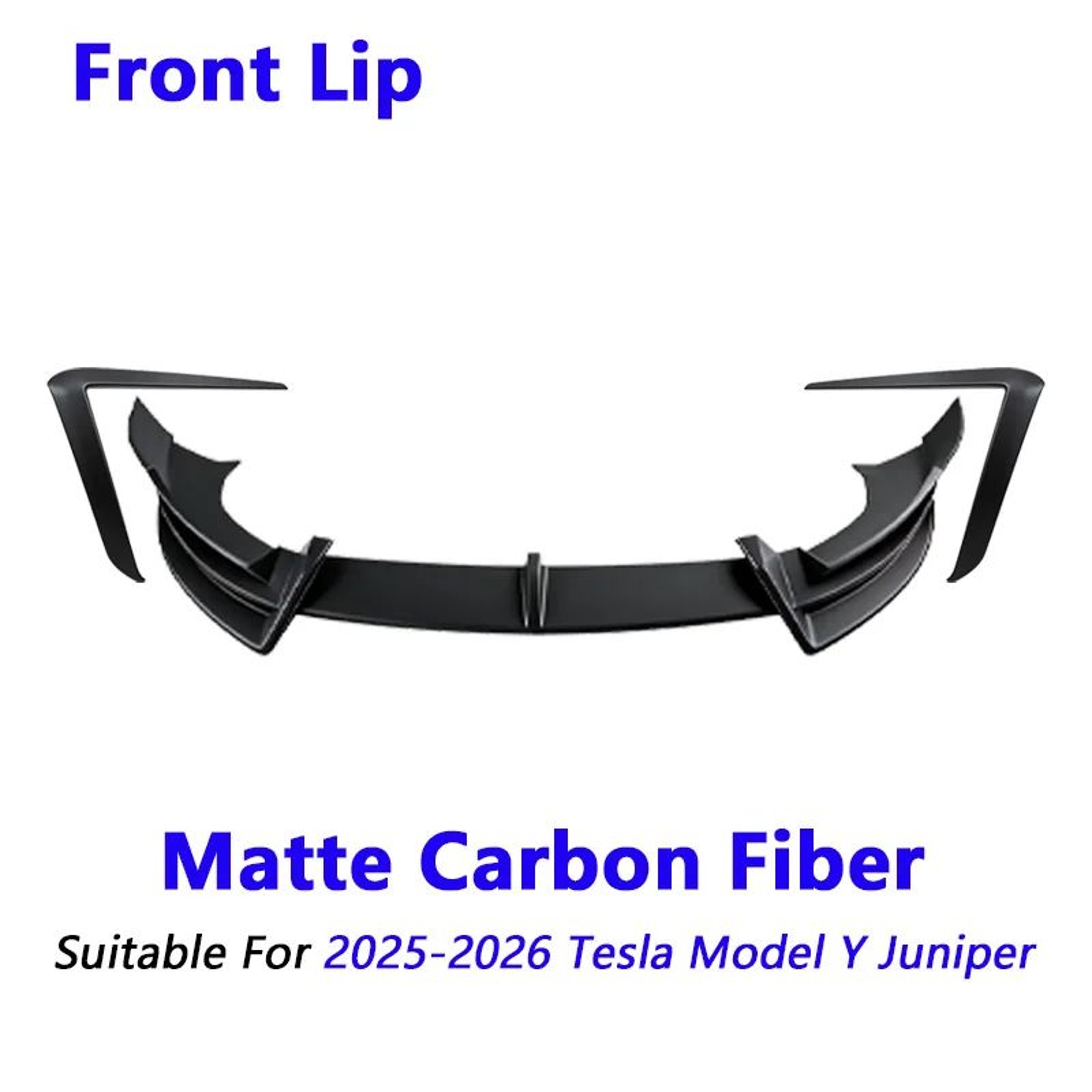 Glossy Black Front Bumper Body Kit For Tesla Model Y Juniper 2025  Front Lip Wind Blade Trim  Side  8