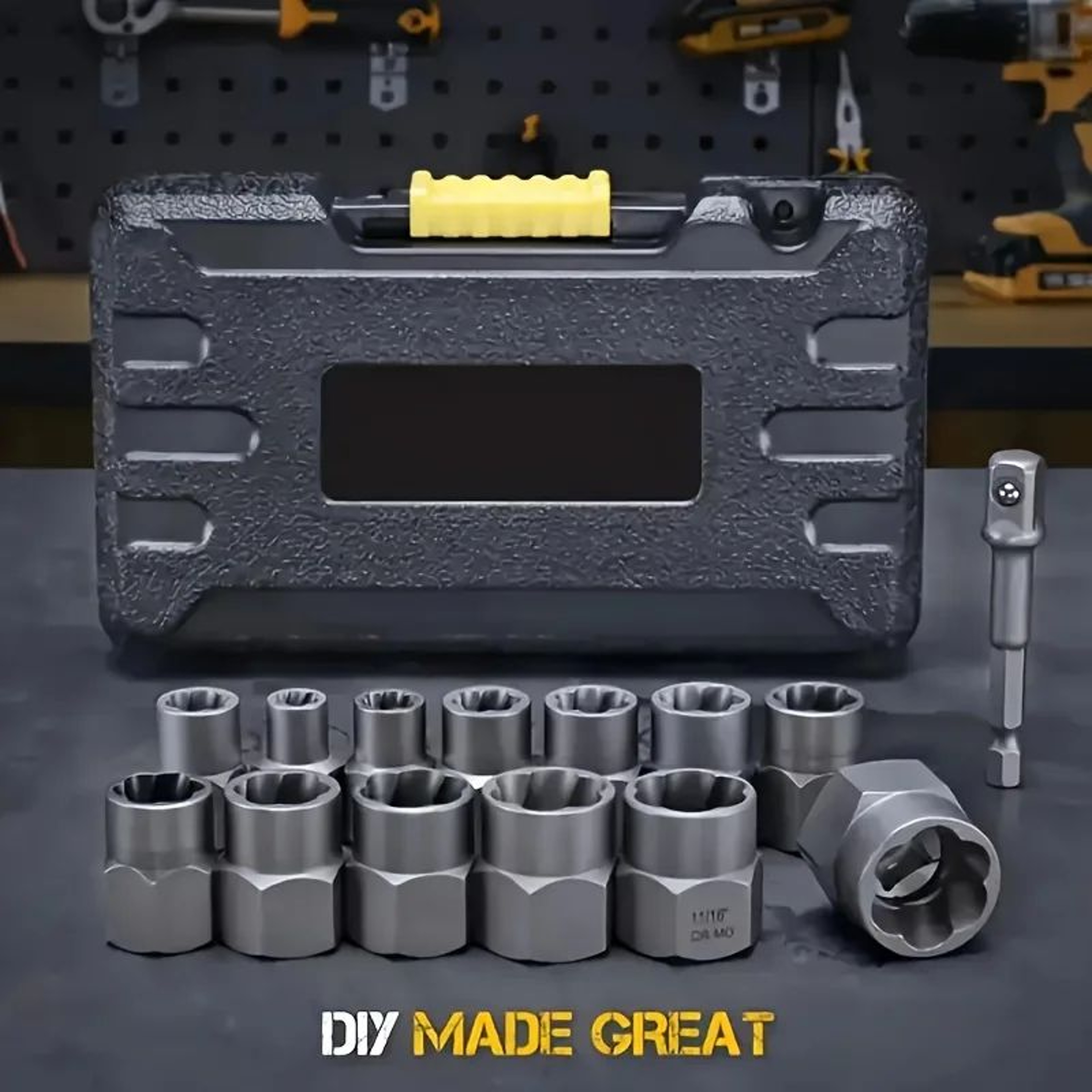 14Piece Bolt  Nut Extractor Socket Set  HeavyDuty CrMo Impact Remover Kit With Storage Case 6